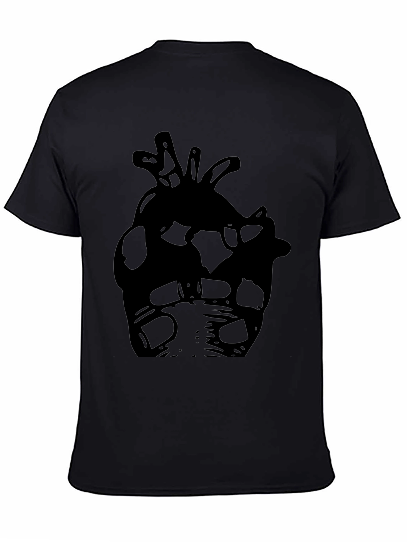 Black Unique Abstract Print Black T-Shirt view 4