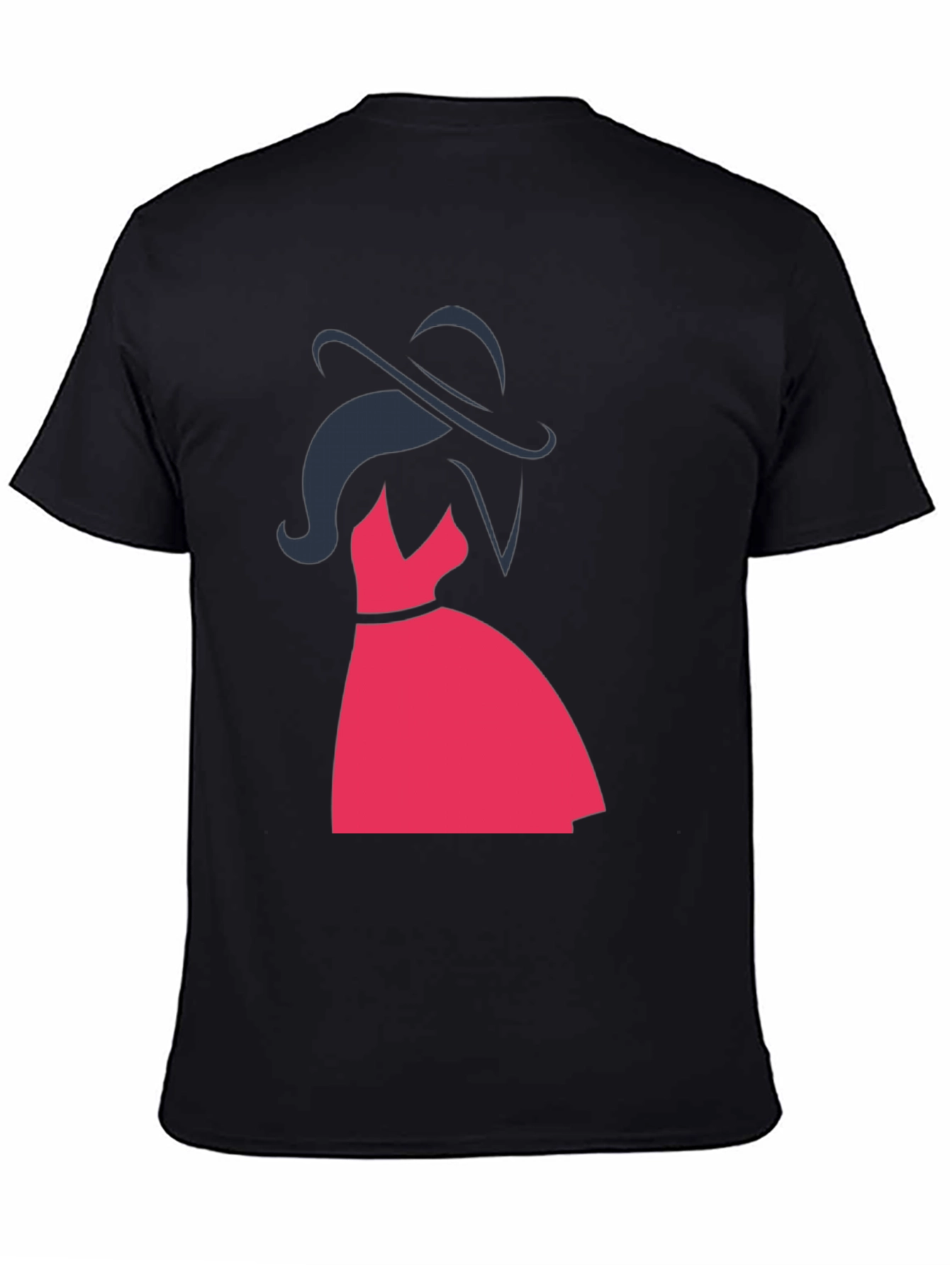 Black Silhouette Lady in Red Dress Graphic Tee - Black view 4