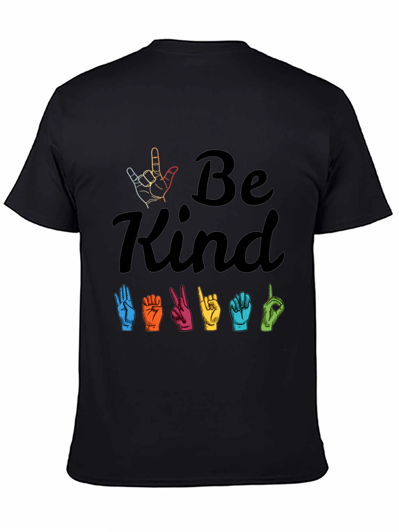 Black Be Kind ASL Graphic T-Shirt view 4