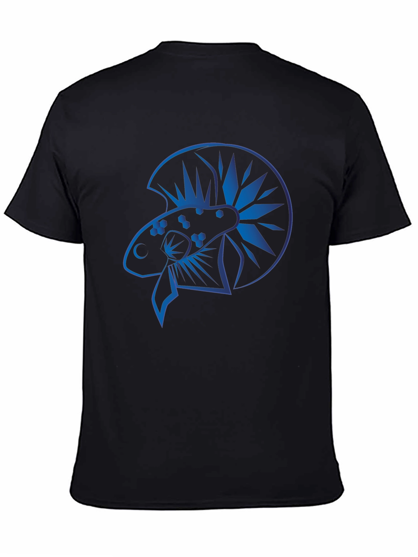 Black Blue Betta Fish Graphic Black T-Shirt view 4