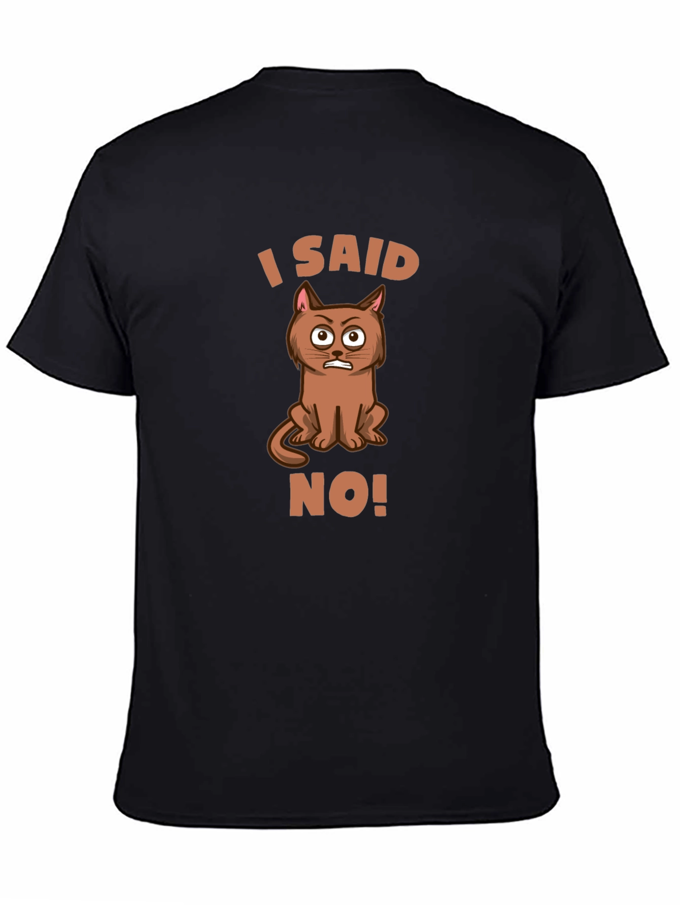 Black I Said No Cat Graphic Tee - Funny Sarcastic T-Shirt view 4