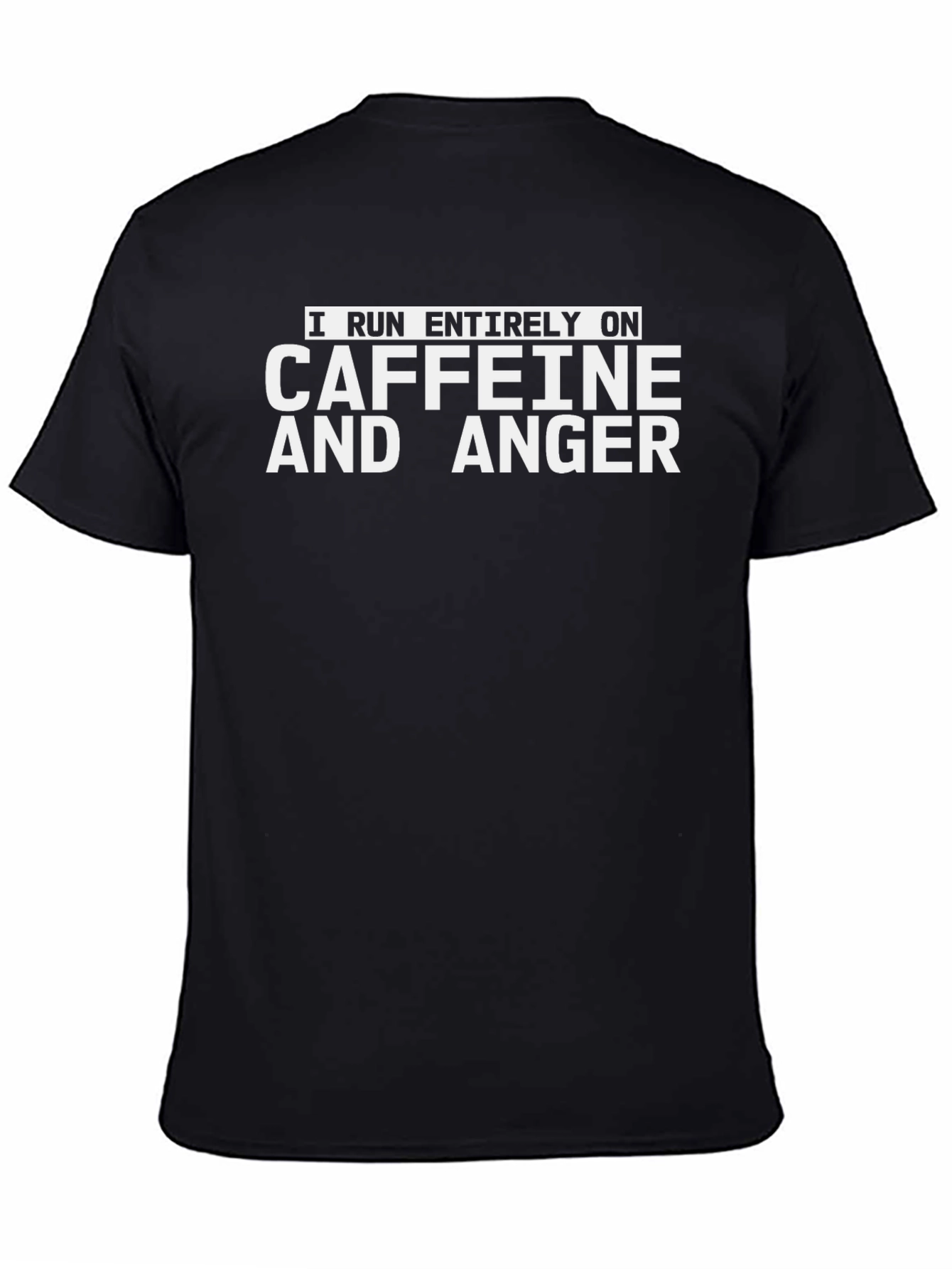 Black Caffeine and Anger Graphic Tee - Black Crew Neck T-Shirt view 4