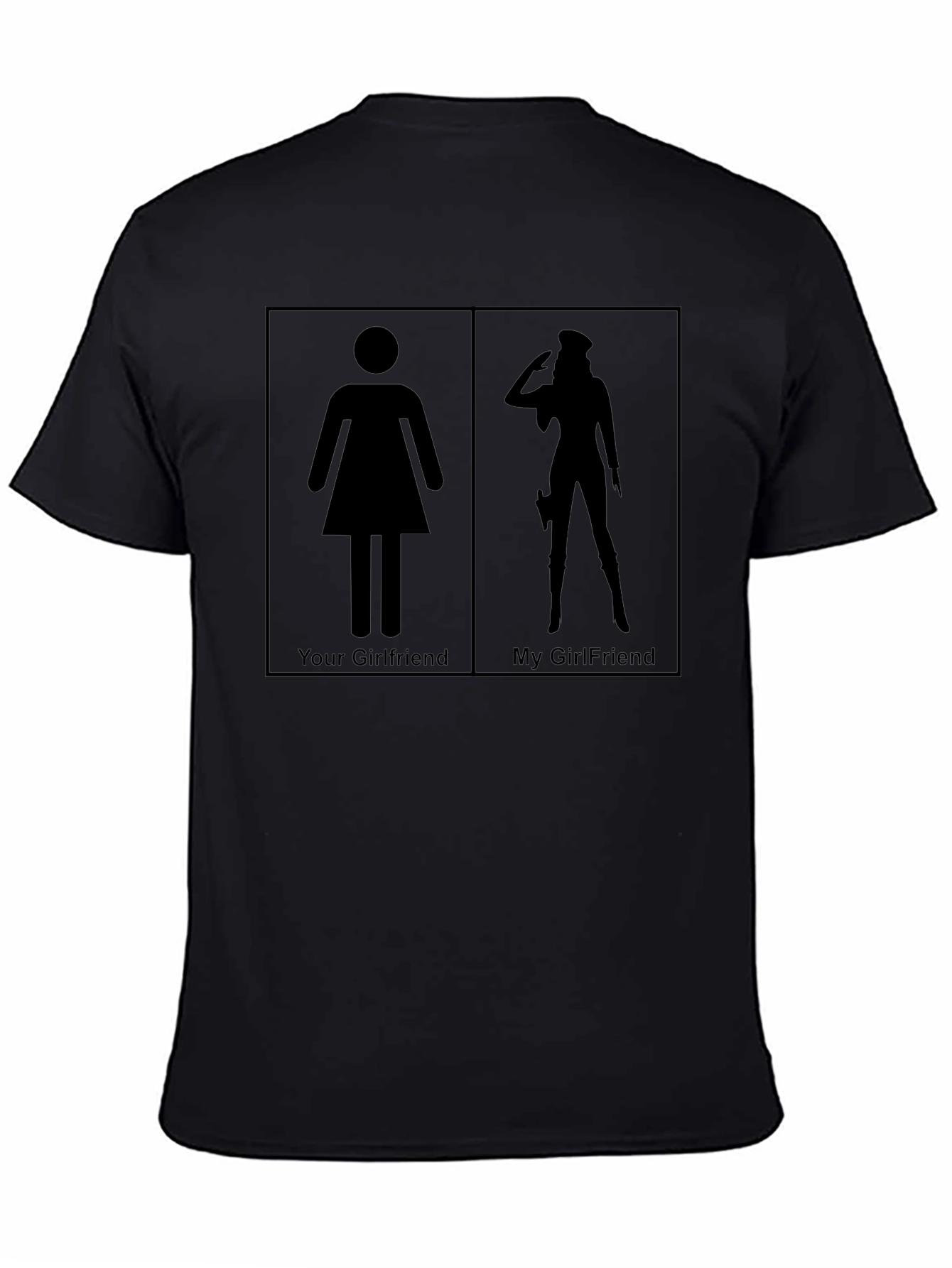 Black Humorous "Your Girlfriend vs My Girlfriend" Graphic Tee view 4