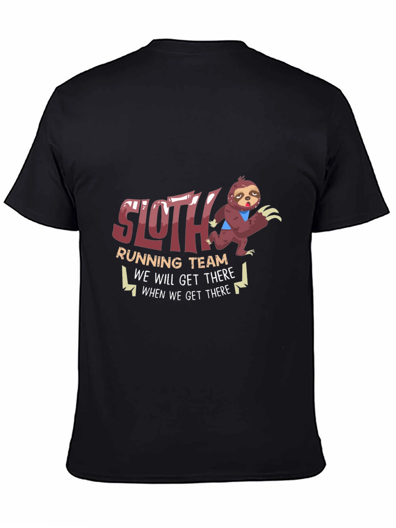 Black Sloth Running Team Novelty Tee view 4