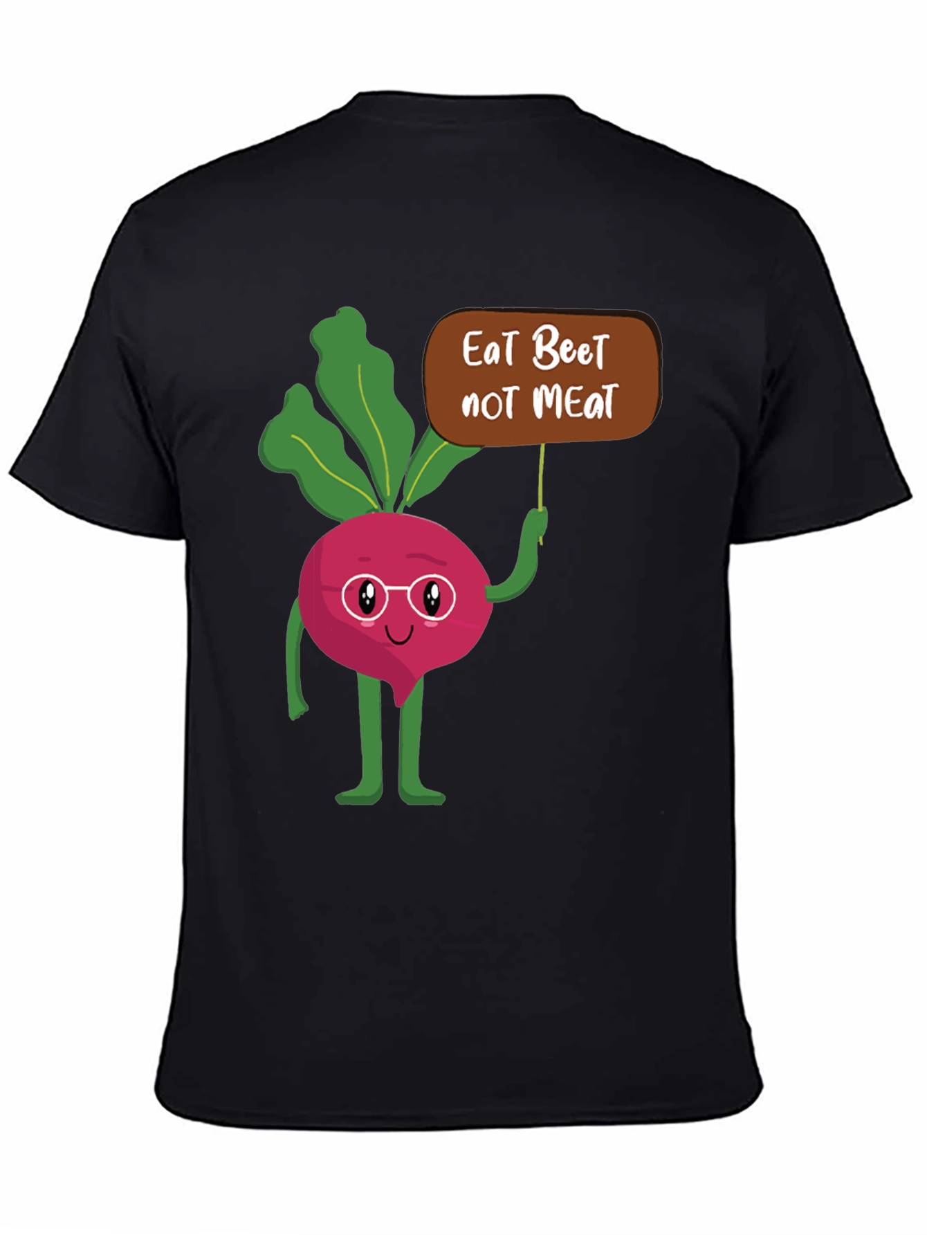 Black Eat Beet Not Meat Graphic T-Shirt view 4