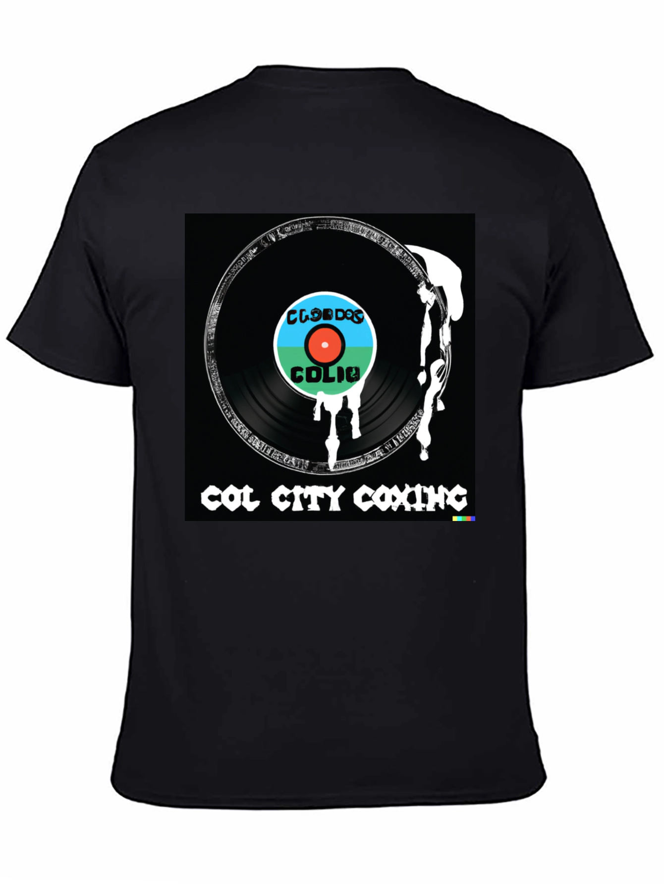 Black Col City Coxing Record Design Black T-Shirt view 4