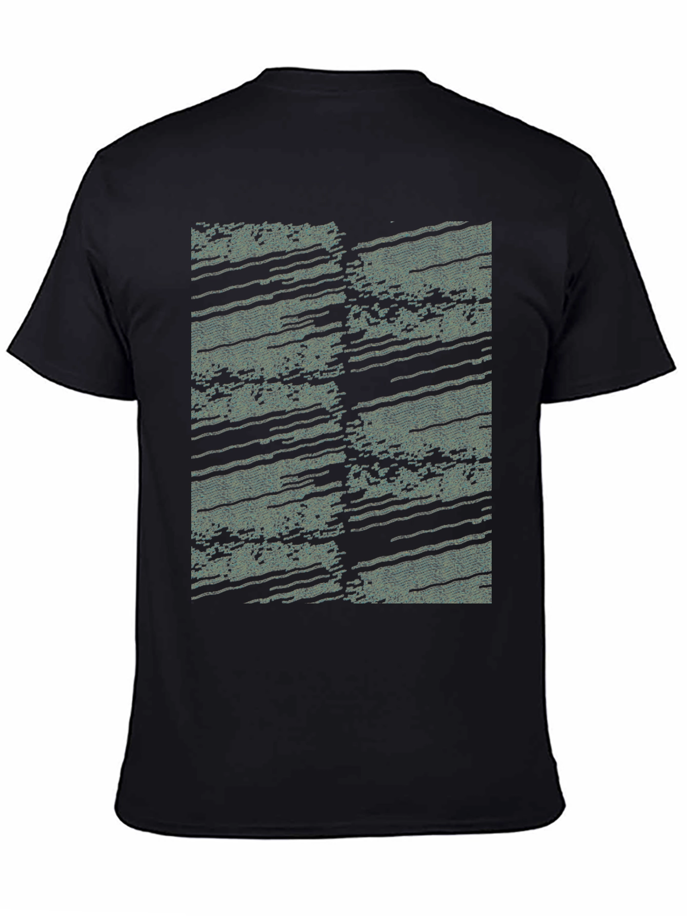 Black Abstract Pattern Black T-Shirt view 4