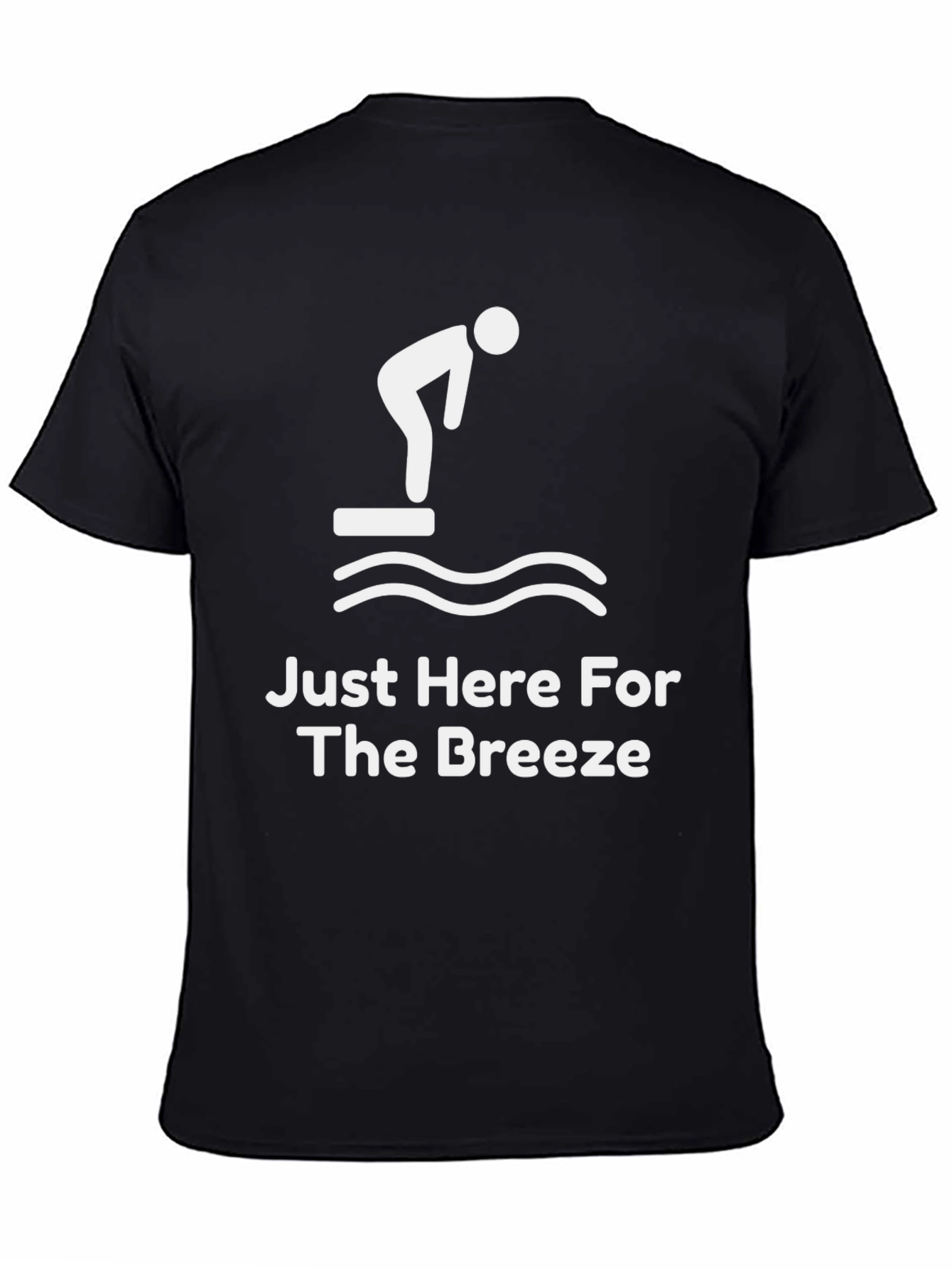 Black Just Here for The Breeze T-Shirt - Funny Swimmer view 4