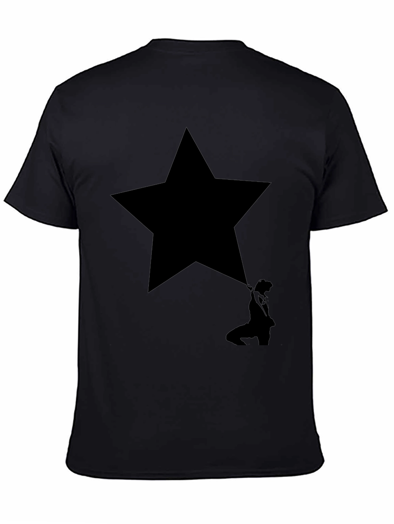 Black Star Silhouette Graphic Black T-Shirt view 4
