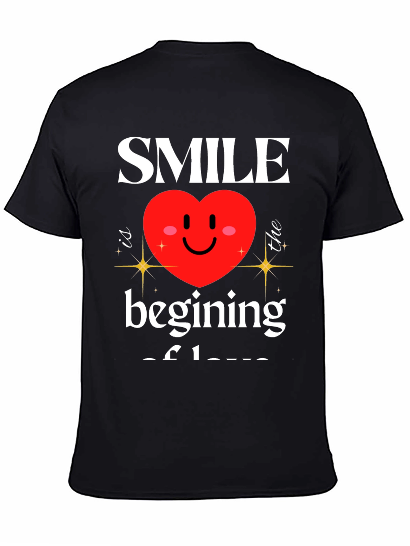 Black Smile Beginning of Love Graphic T-Shirt view 4