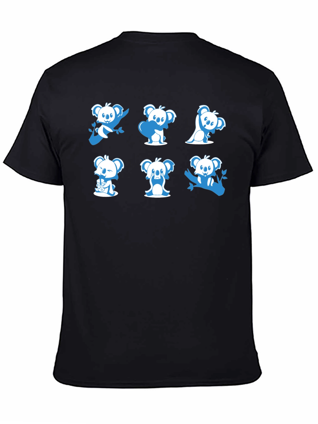 Cute Koala T-Shirt - Graphic Tee - Black Cotton Blend - 4