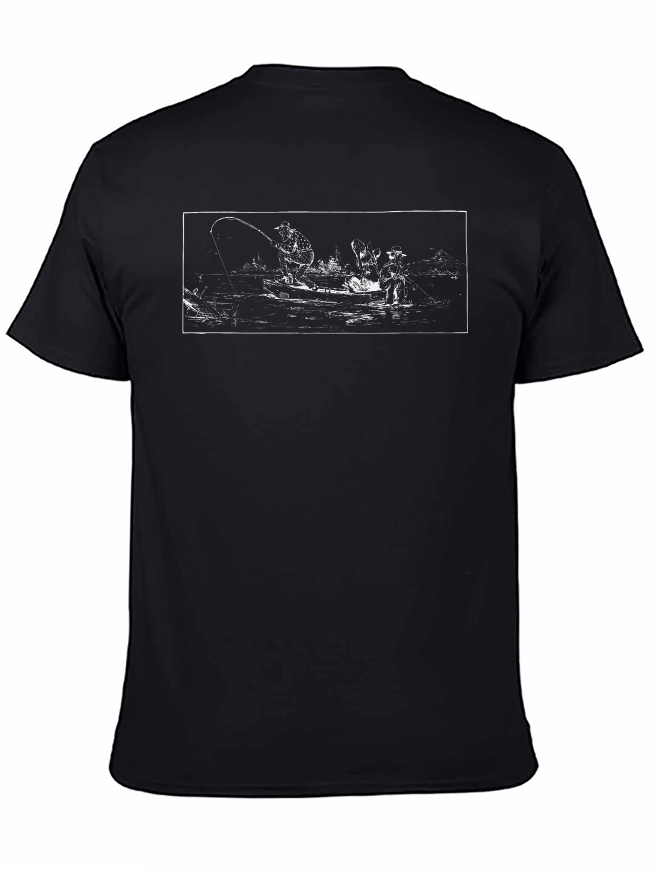 Black Vintage Graphic Tee - Black Cotton Blend view 4