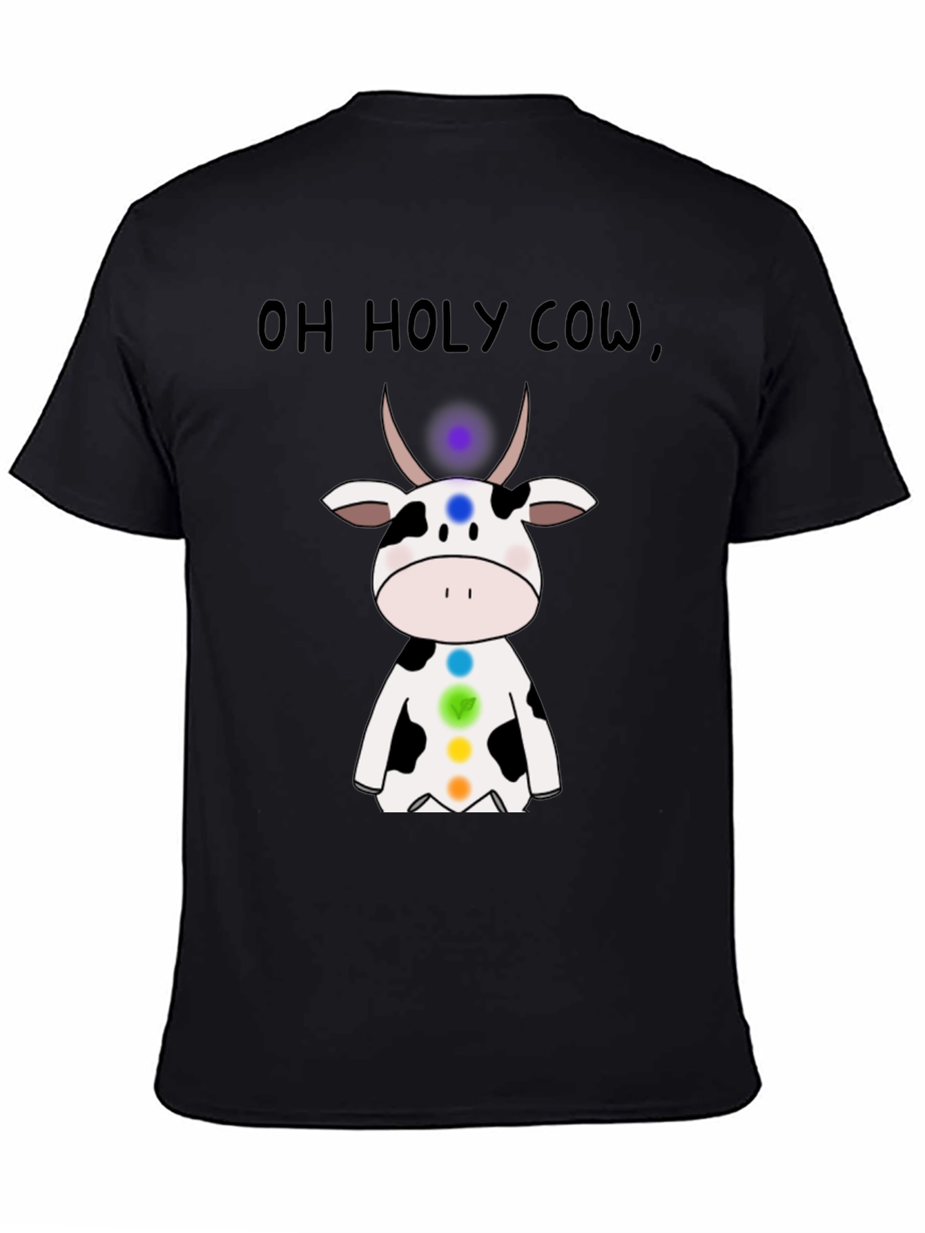 Black Oh Holy Cow Chakra T-Shirt - Spiritual Comfort view 4