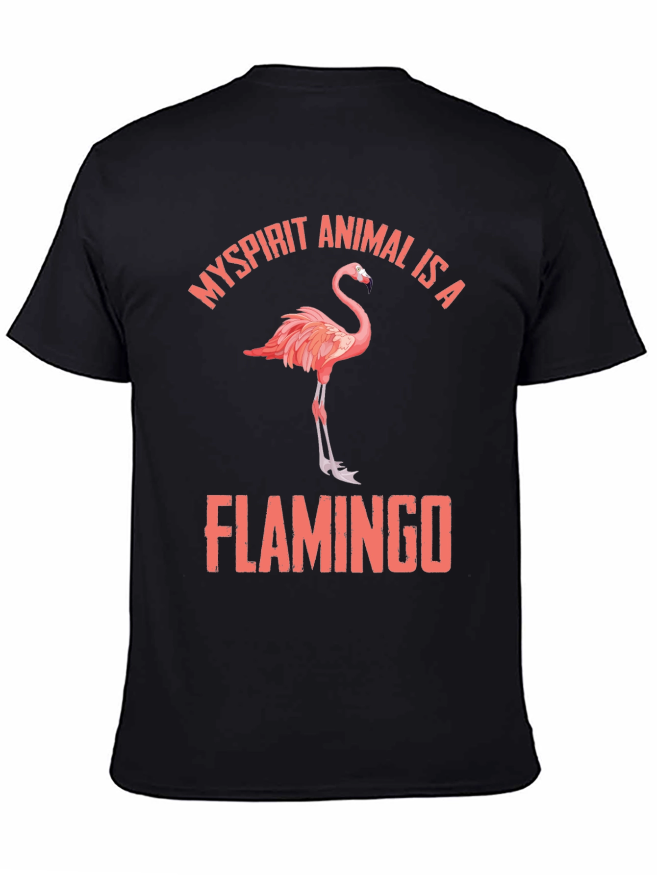 Black My Spirit Animal is a Flamingo T-Shirt view 4