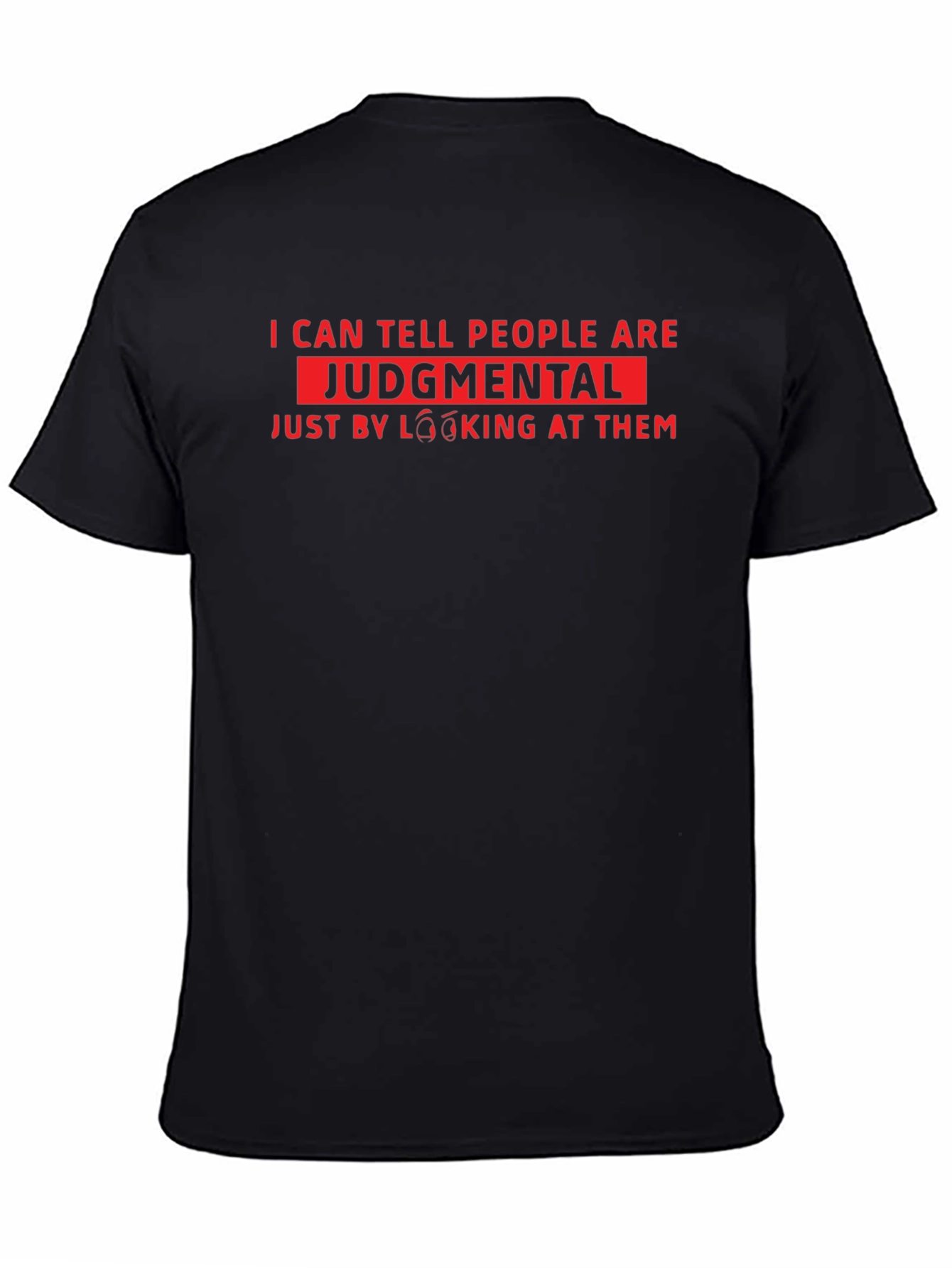 Black Judgmental Funny Graphic T-Shirt view 4