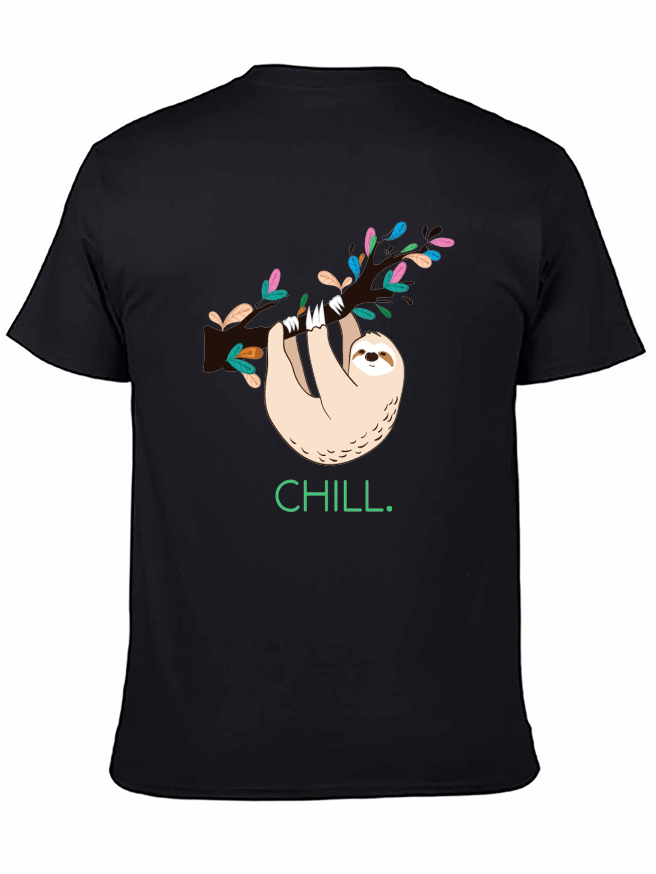 Black Chill Sloth Graphic T-Shirt - Relaxed & Stylish Tee view 4
