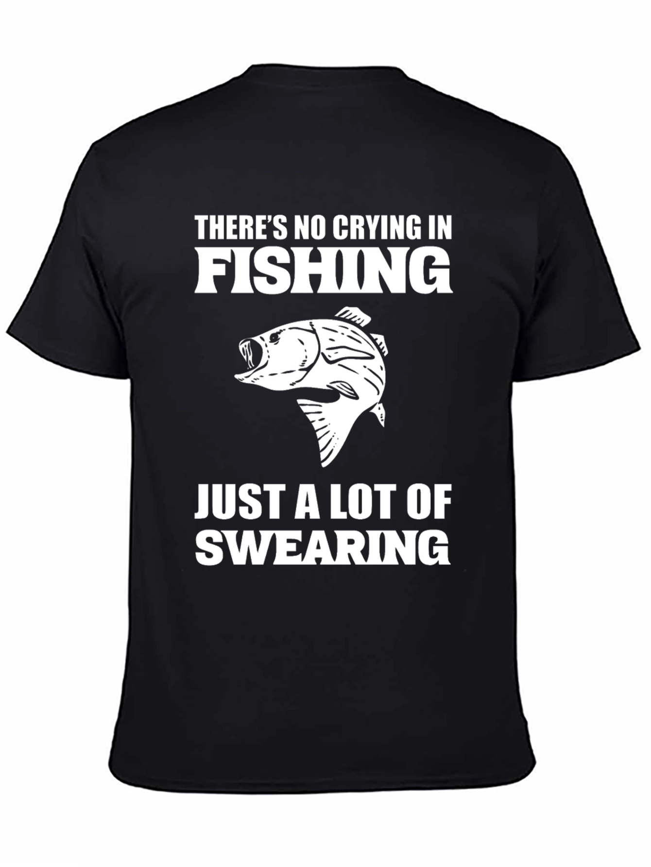 Black Fishing T-Shirt - No Crying, Just Swearing view 4