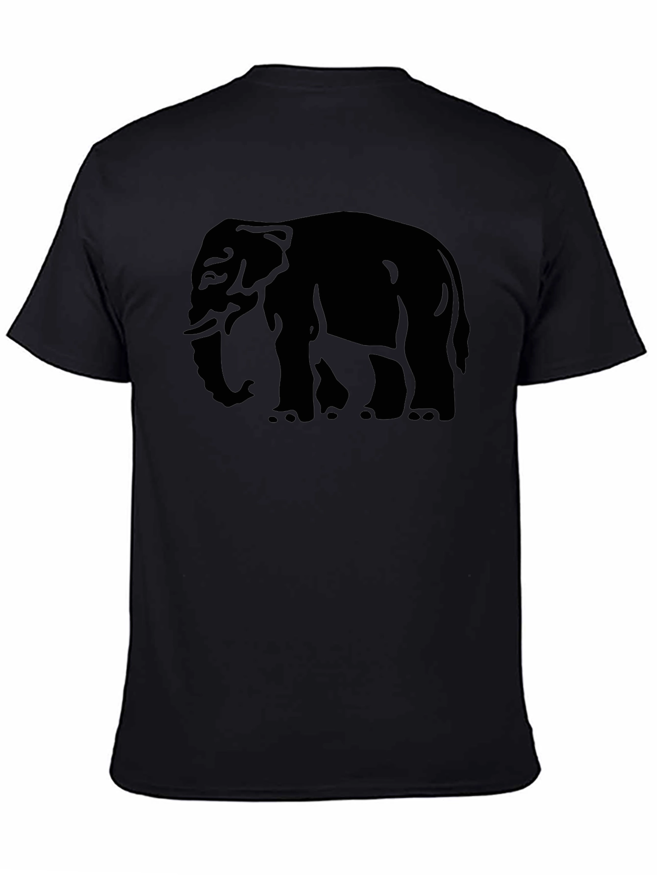 Black Elephant Graphic Tee - Men's Black Cotton T-Shirt view 4