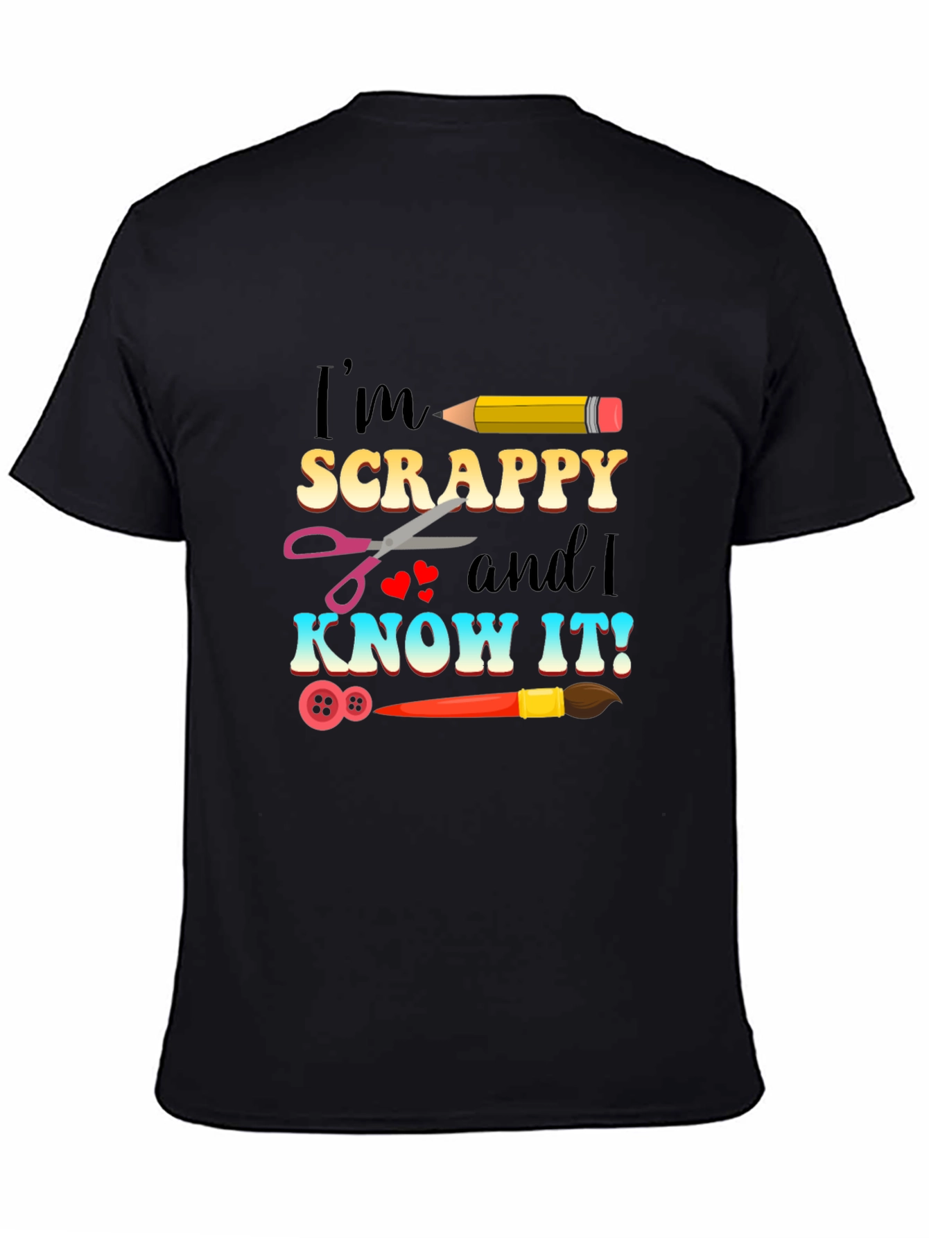Black I'm Scrappy and I Know It! Crafty T-Shirt view 4