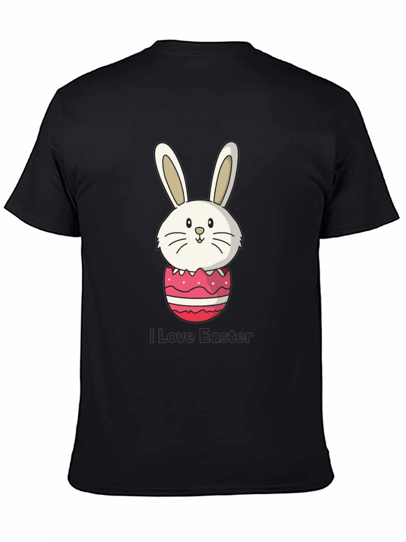 Black Easter Bunny Egg Black T-Shirt view 4