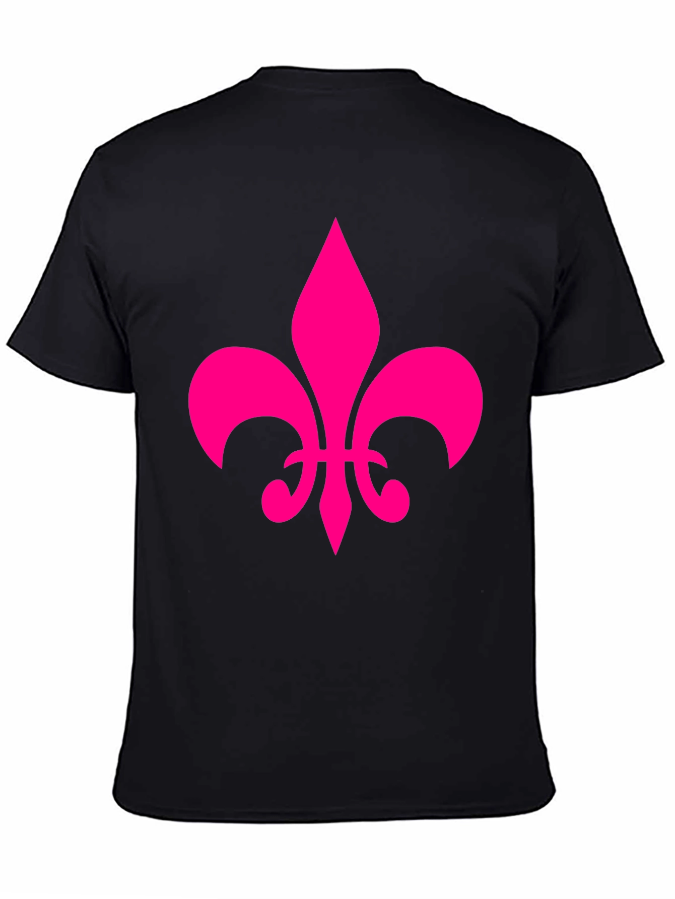 Black Fleur-de-Lis Graphic Tee - Casual Cotton Blend Shirt view 4