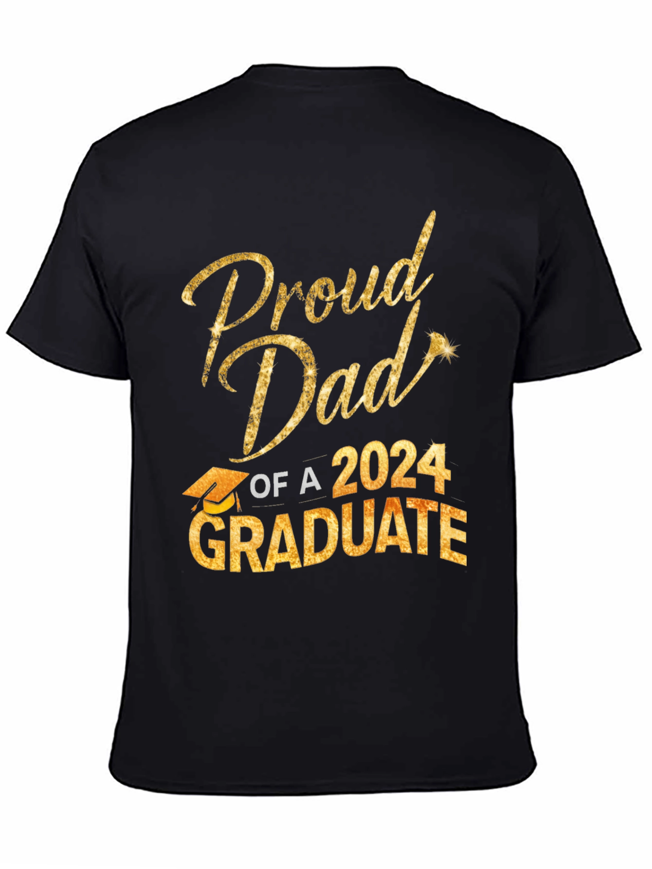 Black Proud Dad of a 2024 Graduate T-Shirt view 4