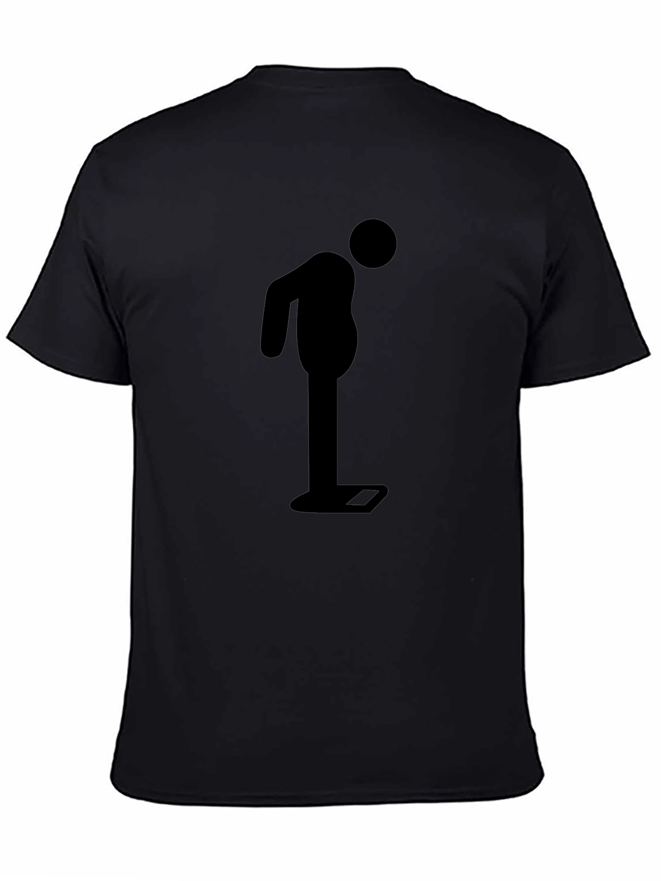 Black Funny Weight Loss T-Shirt - Weighing Man view 4