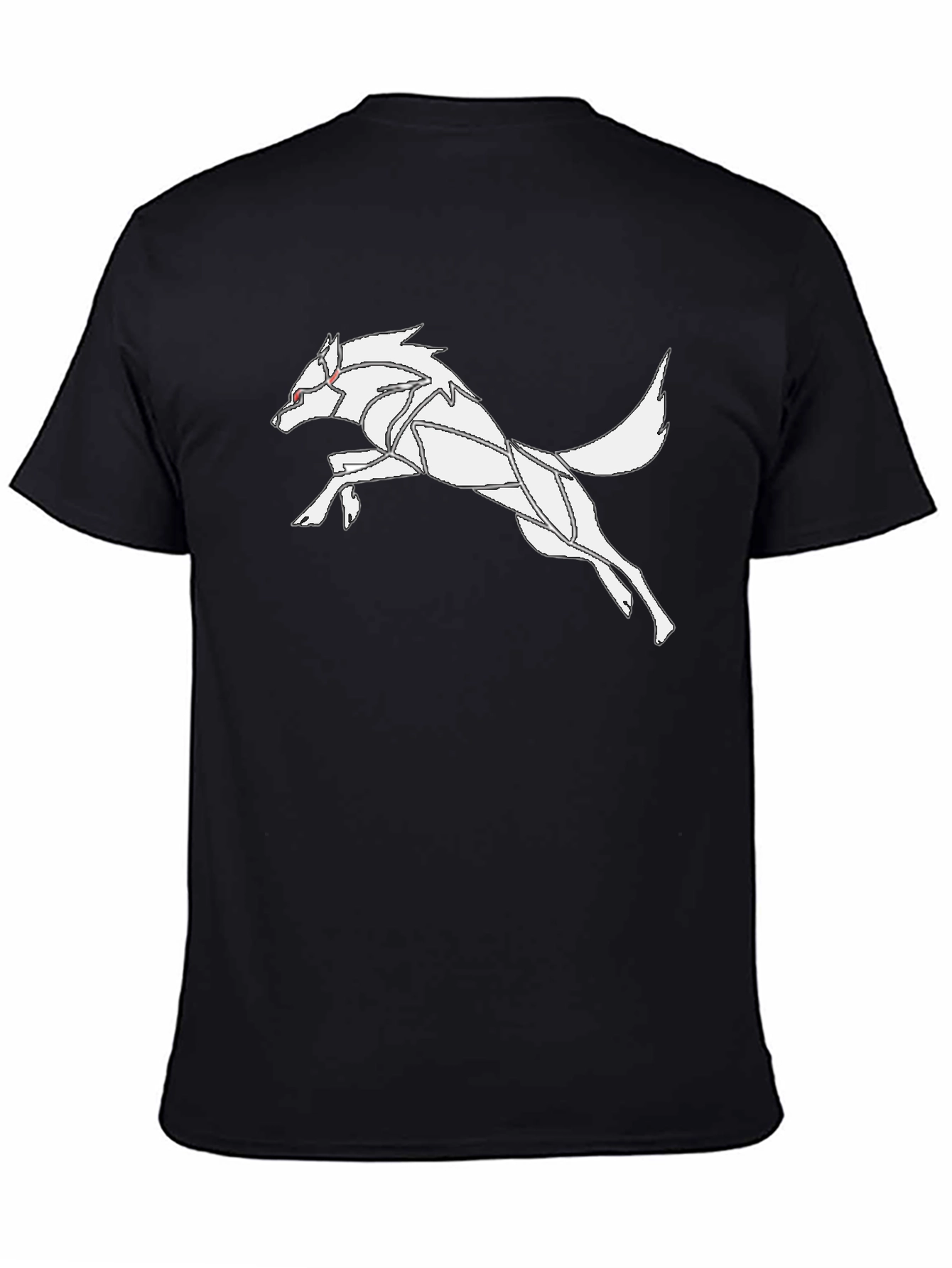 Black Geometric Wolf Graphic Tee - Stylish Black T-Shirt view 4