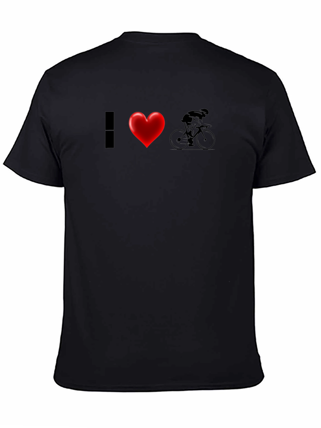 Black I Heart Cycling T-Shirt - Black, Sporty view 4