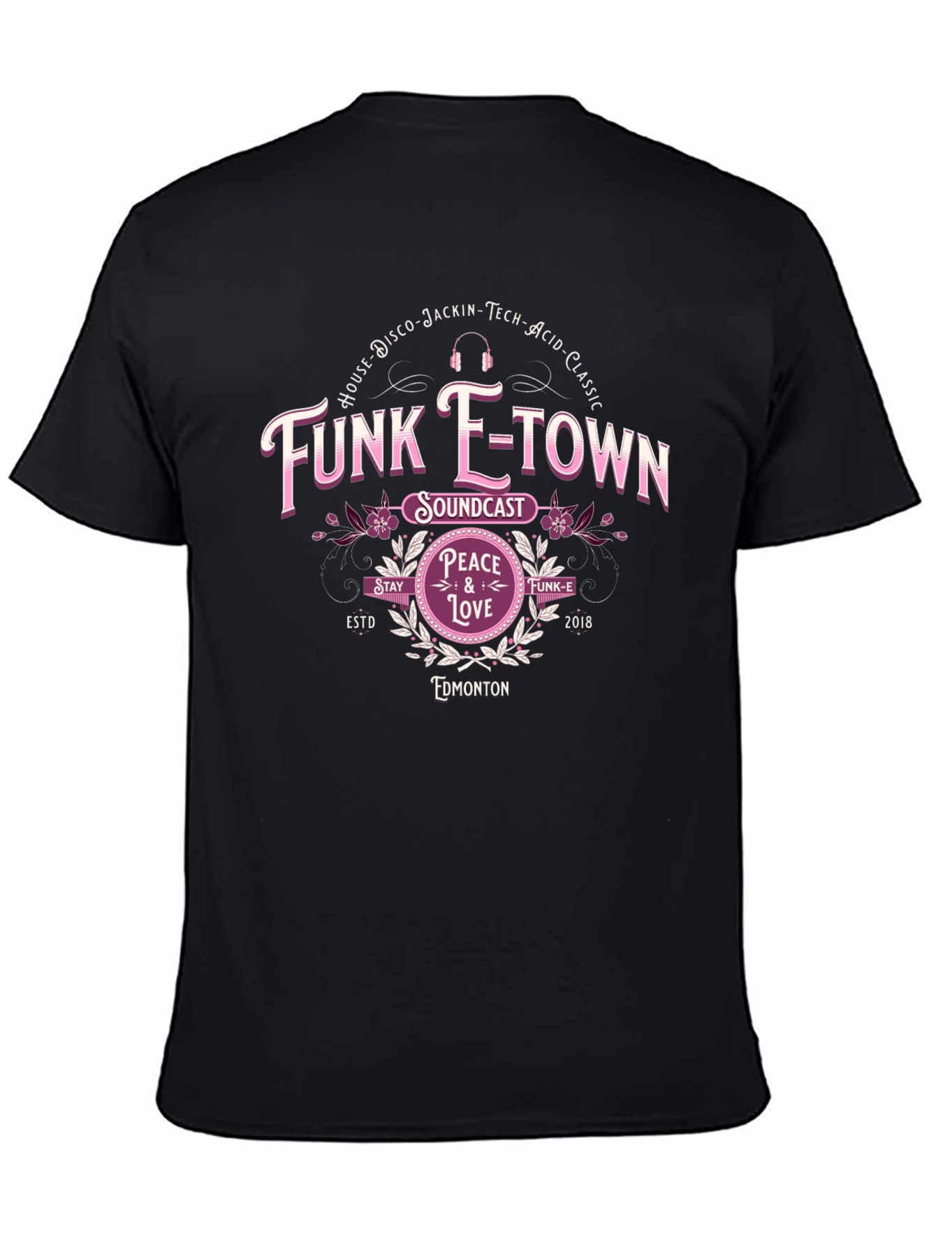 Black Funk E-Town Soundcast Black T-Shirt view 4