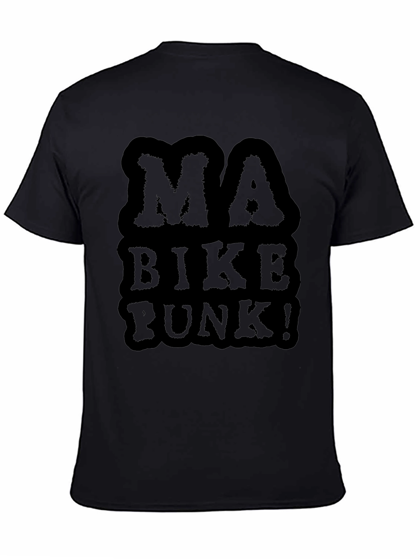Black Ma Bike Punk Graphic Tee - Black Cotton T-Shirt view 4