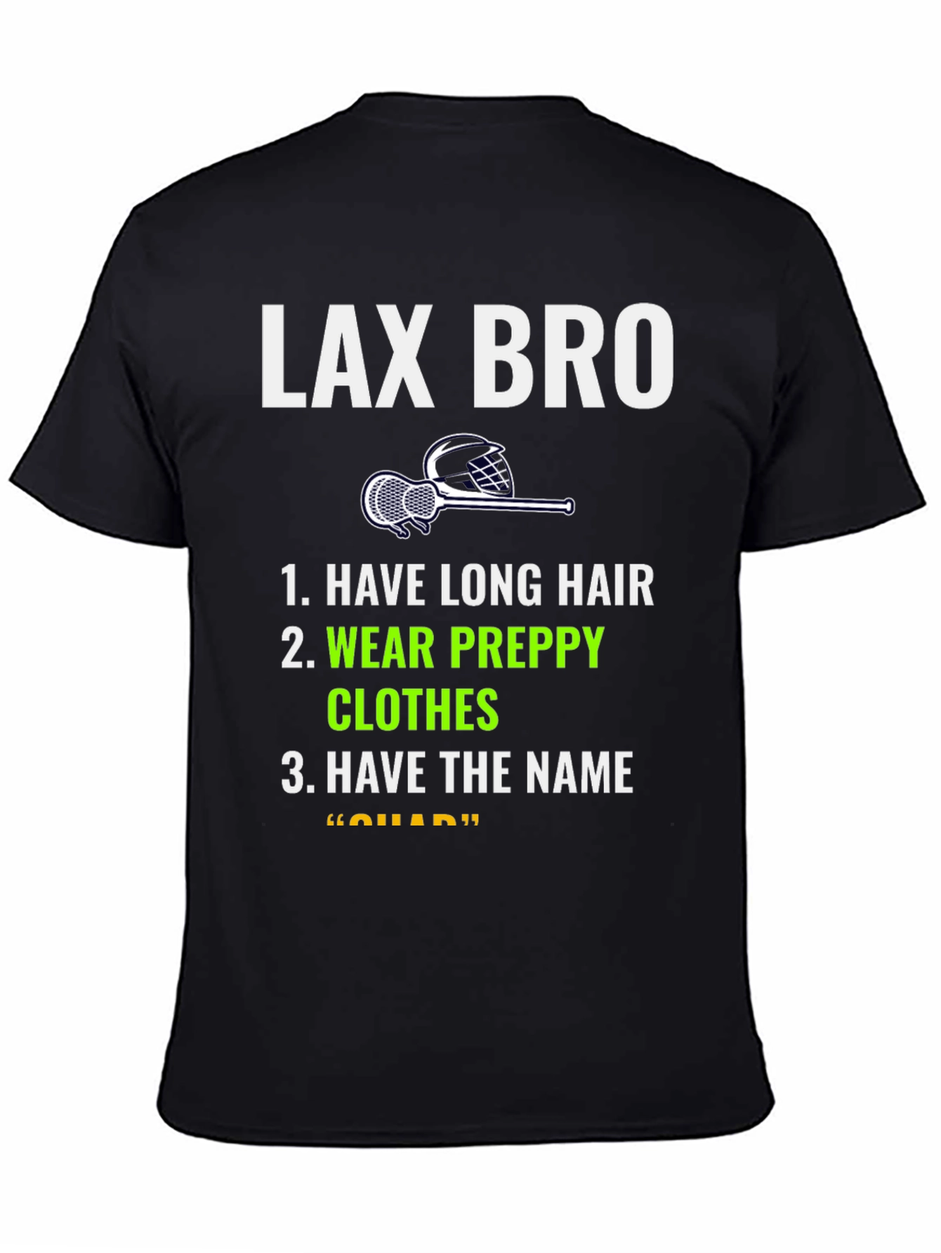 Black LAX BRO T-Shirt | Lacrosse Inspired Tee view 4