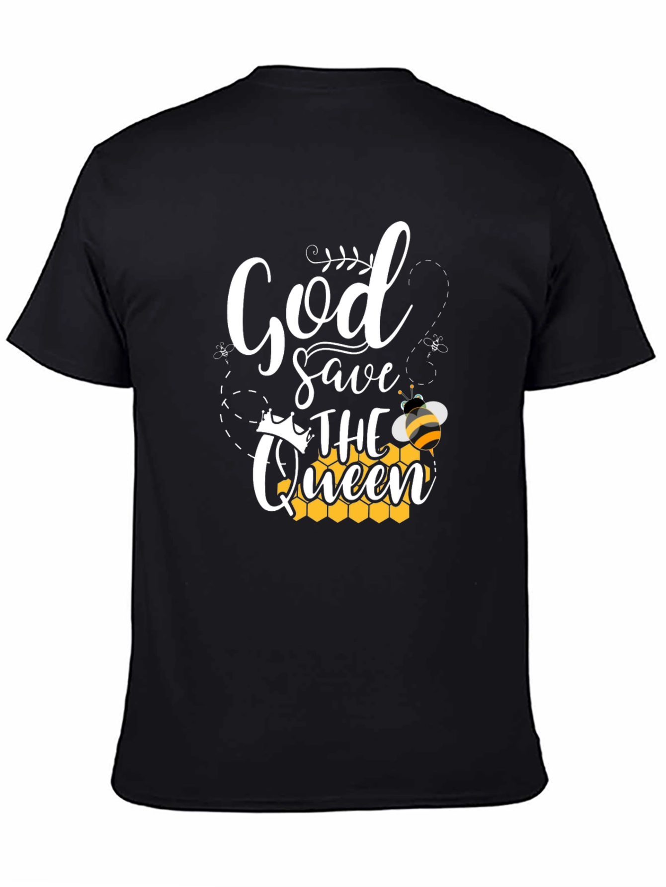 Black God Save The Queen Bee T-Shirt view 4
