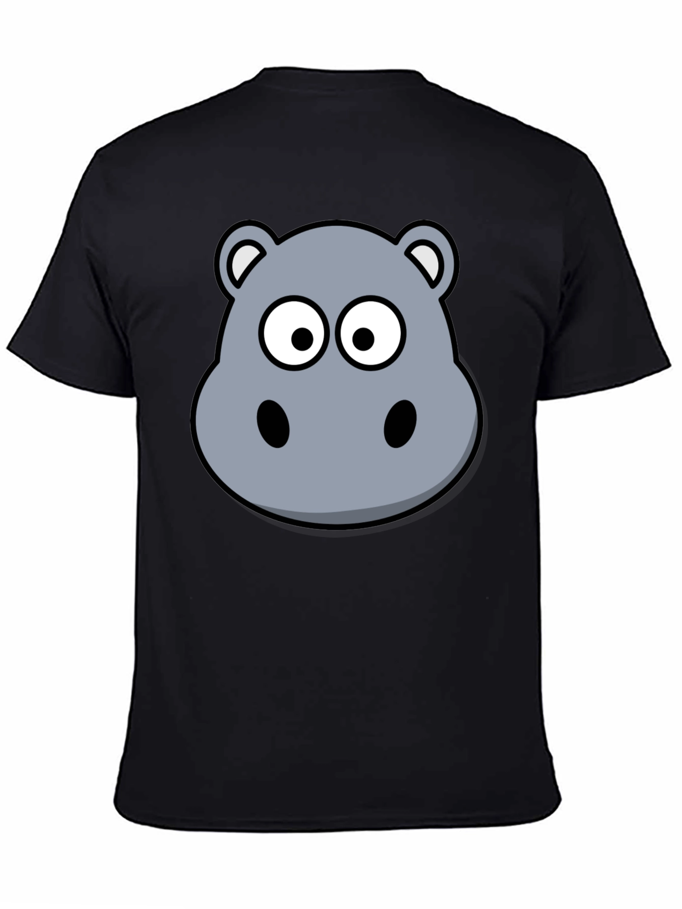 Black Hippo Graphic Print Black T-Shirt view 4
