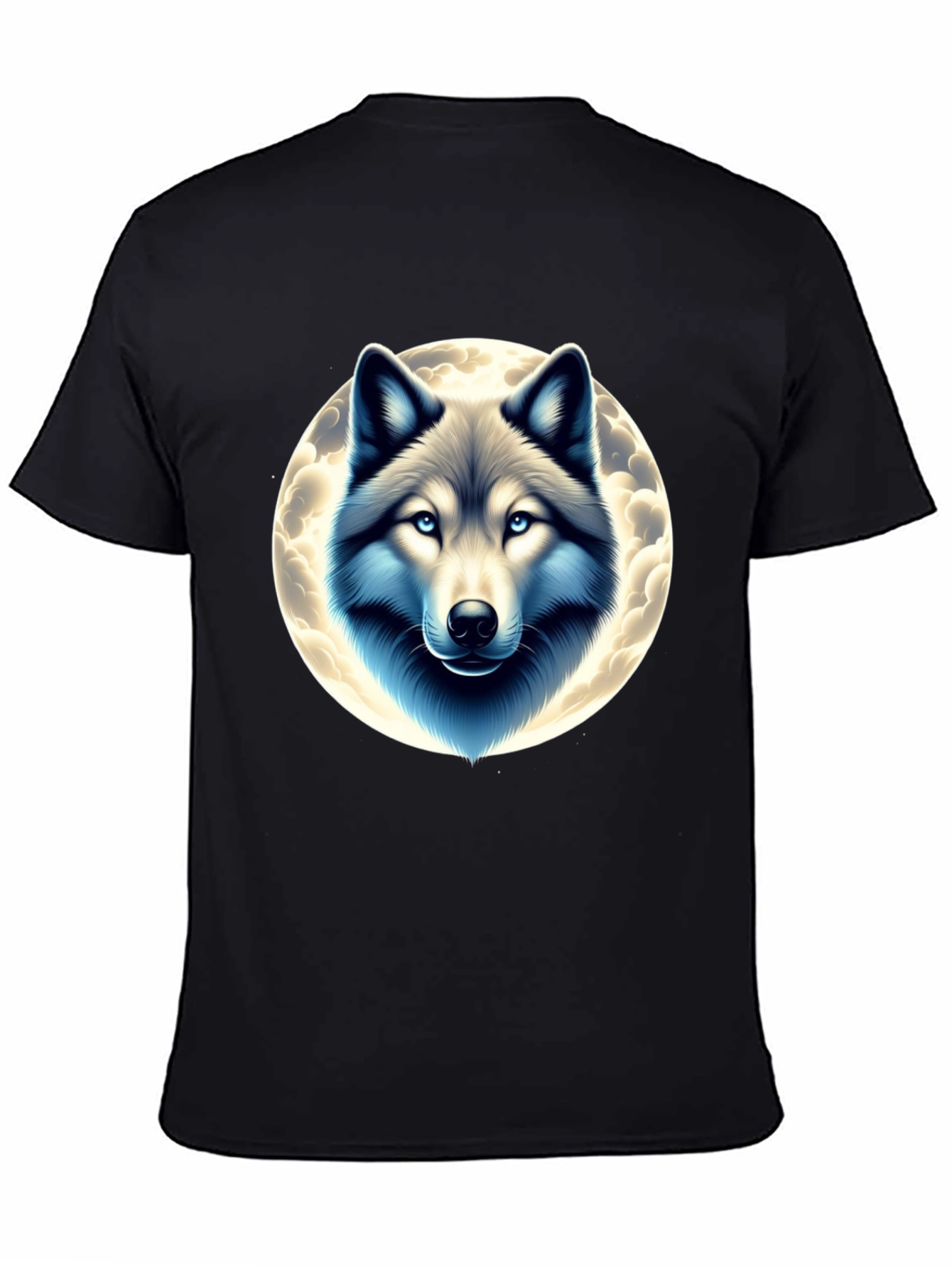 Black Wolf Moon Graphic Tee - Black Cotton Blend view 4