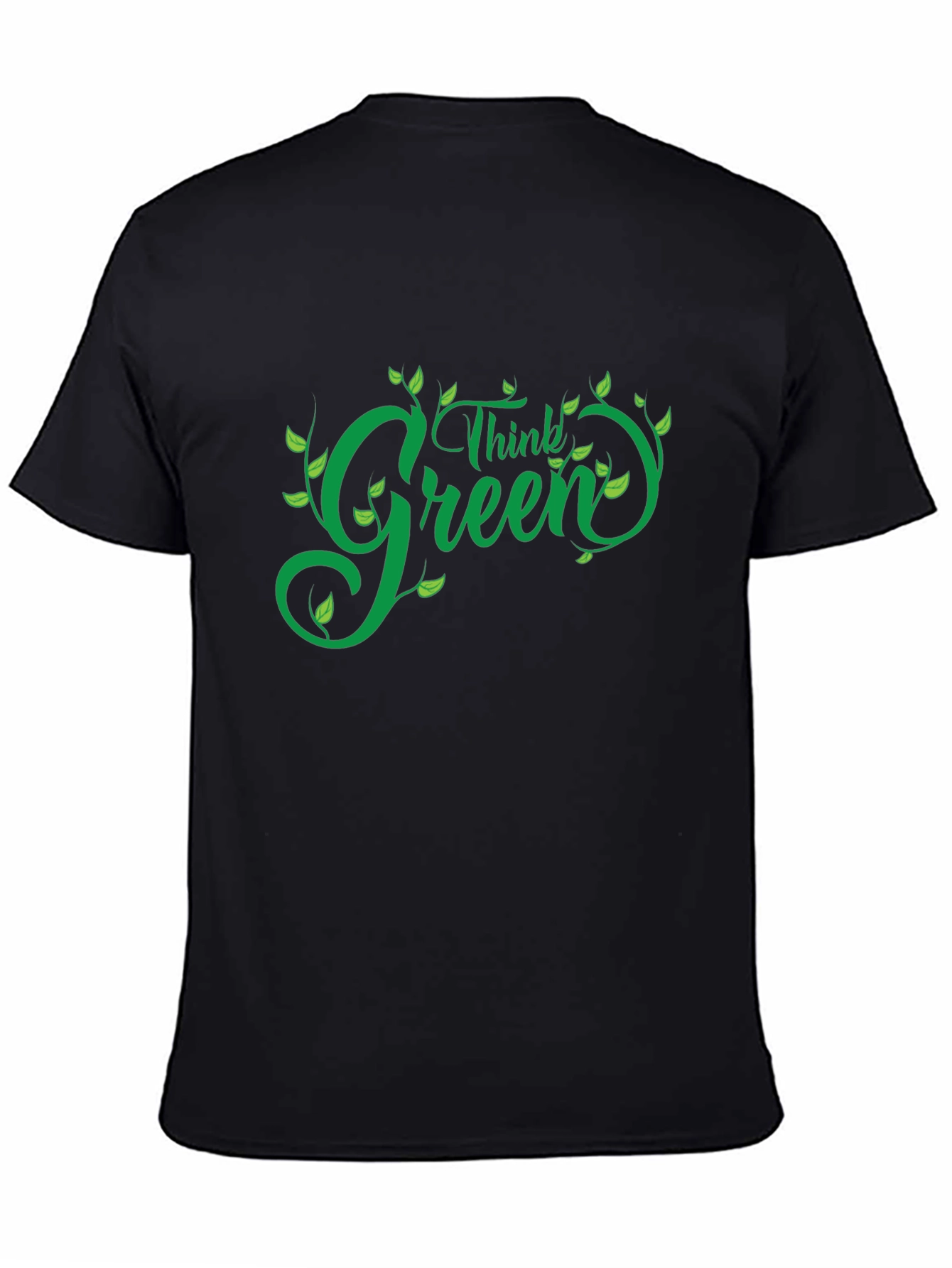 Black Think Green T-Shirt - Eco Friendly Design view 4