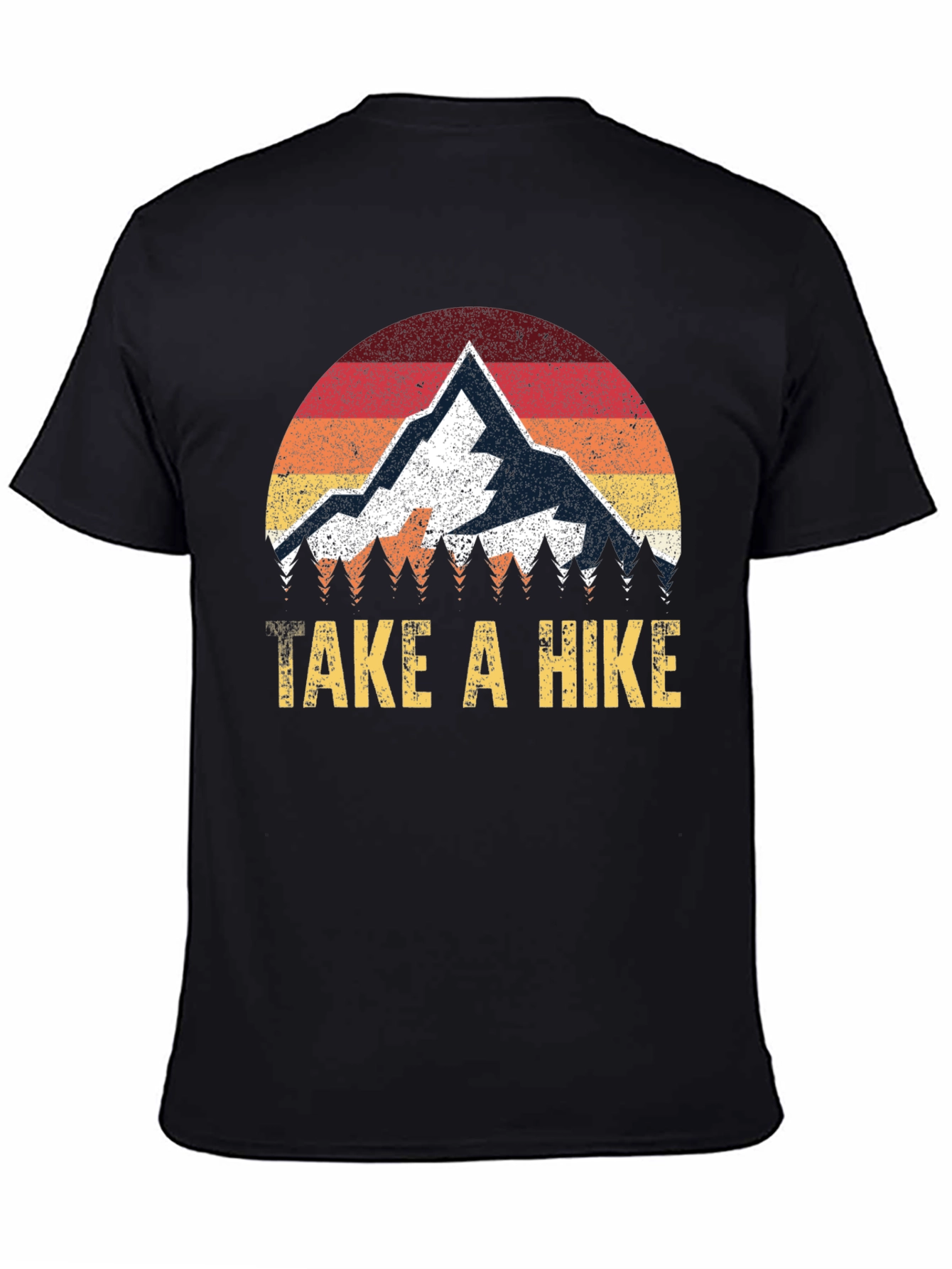 Black Take a Hike Graphic Tee - Retro Mountain Design view 4