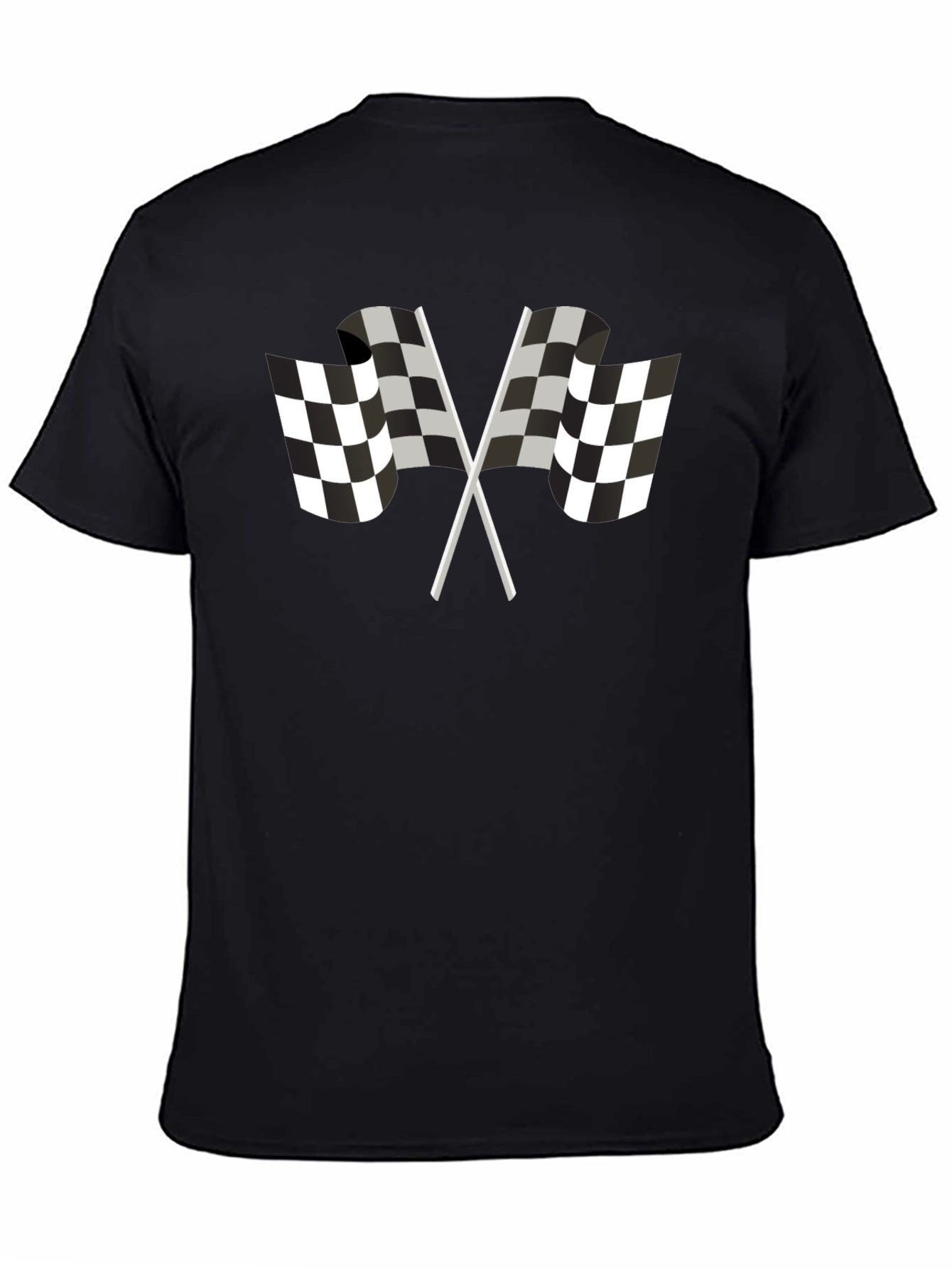 Black Checkered Flag Graphic Tee - Motorsport Racing Fan Shirt view 4