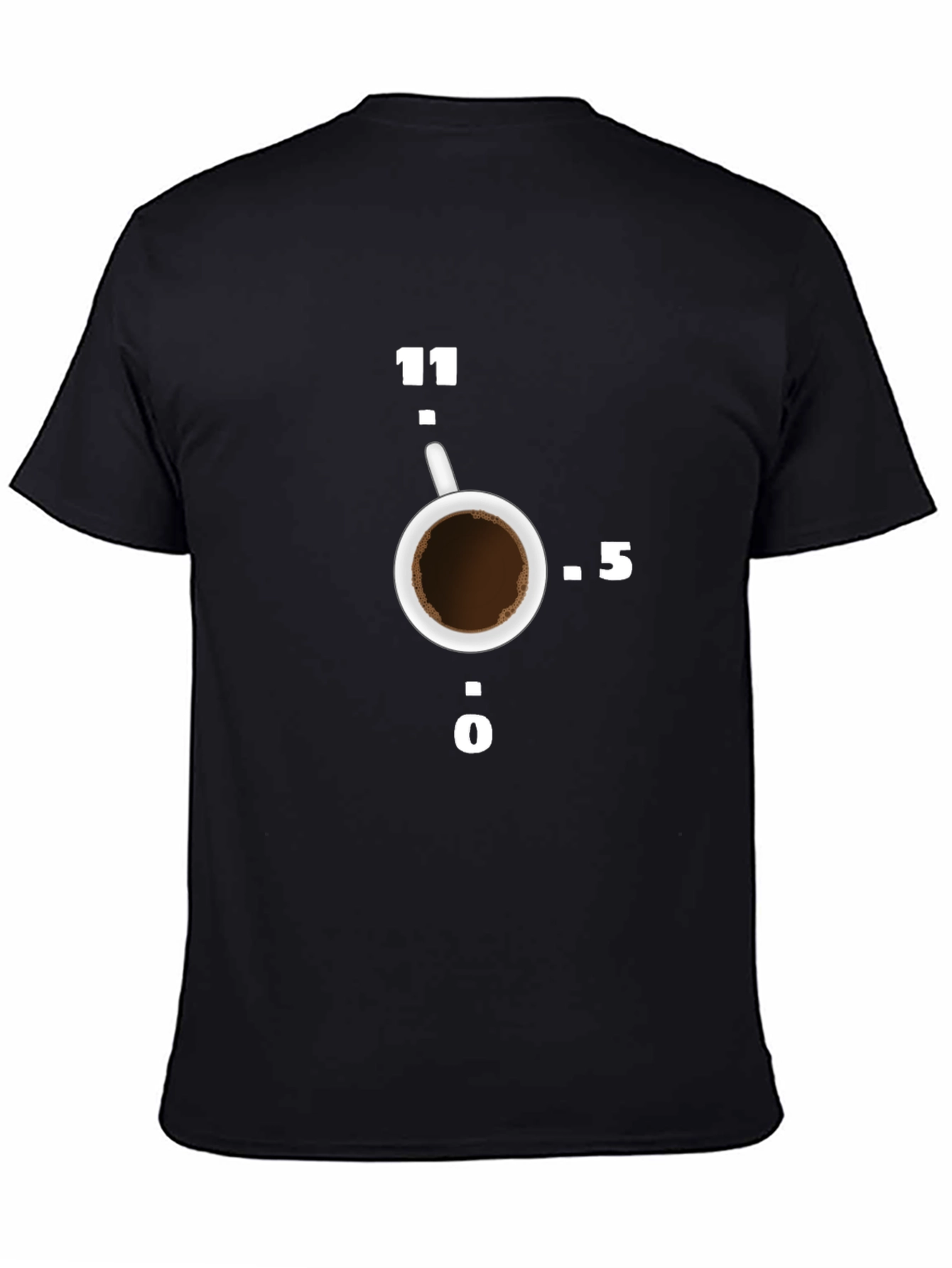 Black Coffee Time Tee - Stylish Clock Design view 4