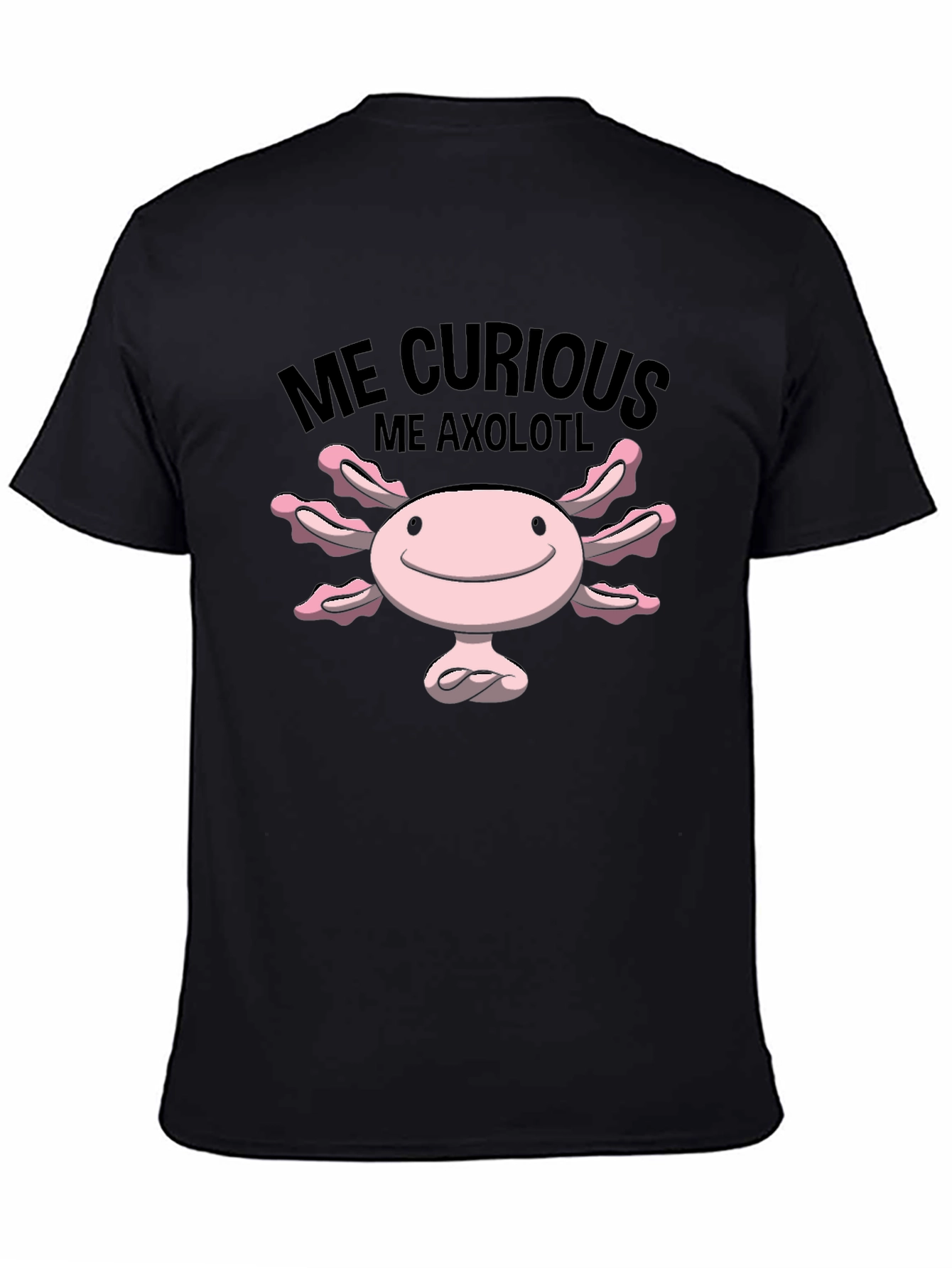 Black Me Curious Me Axolotl Graphic Tee - Black view 4