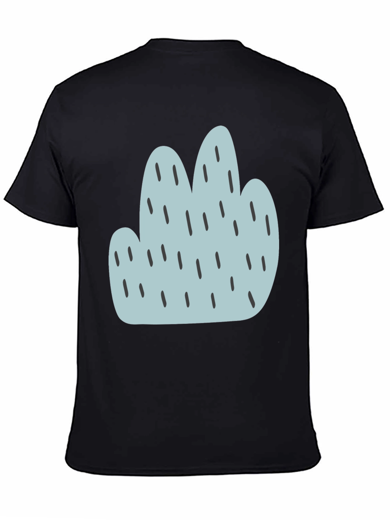Black Trendy Cactus Graphic Black T-Shirt view 4