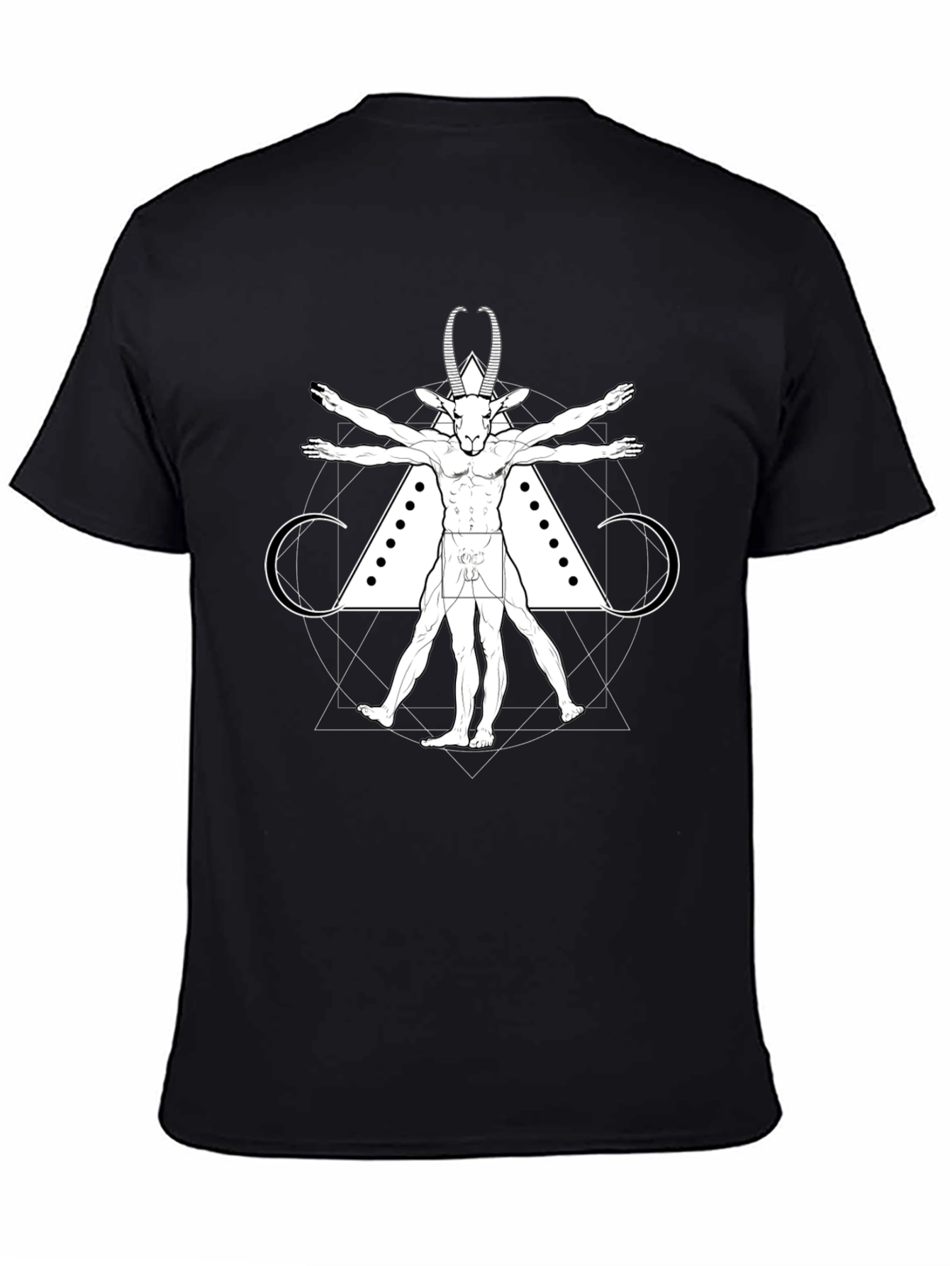 Black Vitruvian Goat Tee - Occult Style view 4