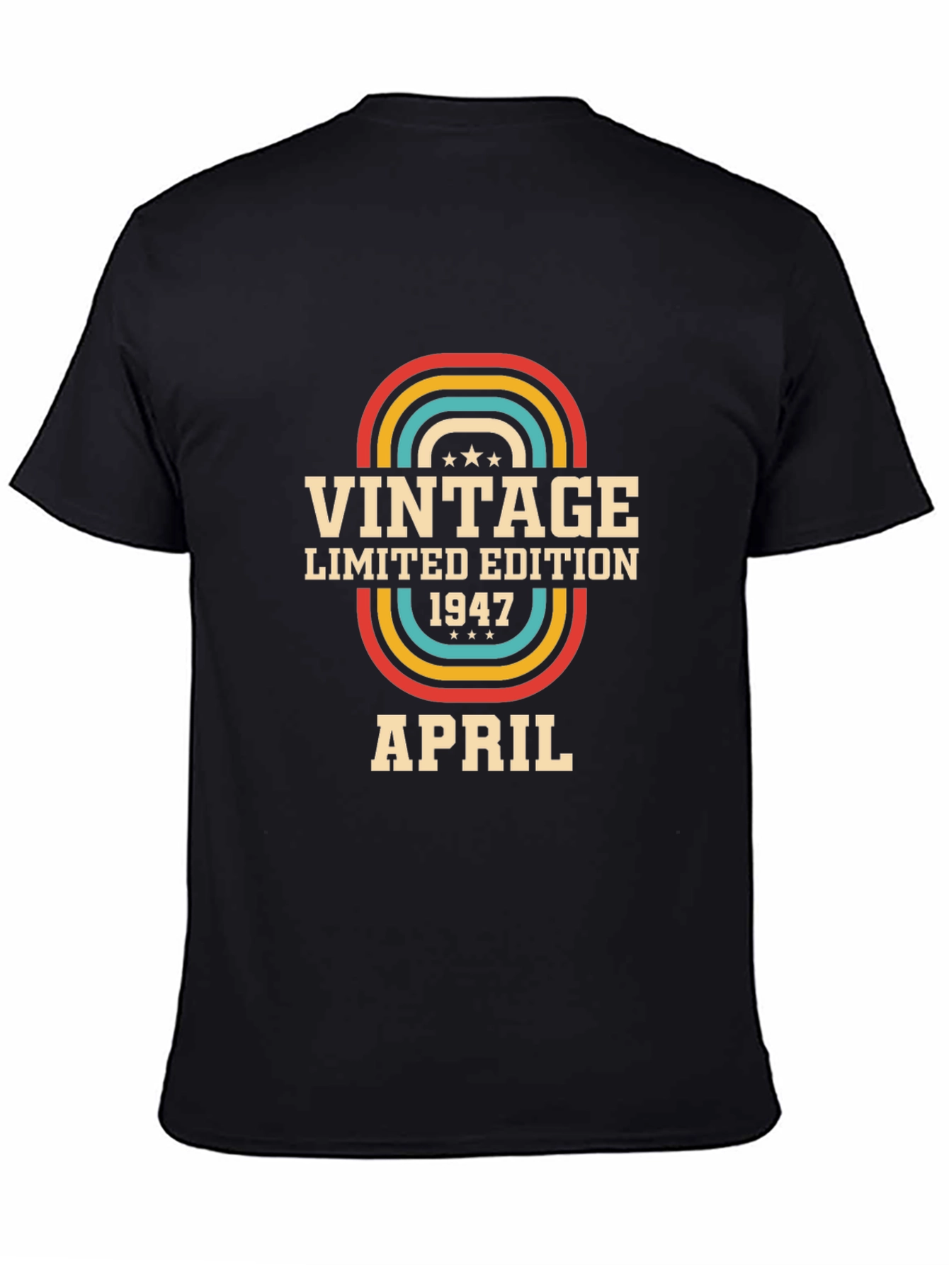 Black Vintage Limited Edition 1947 April Graphic T-Shirt view 4