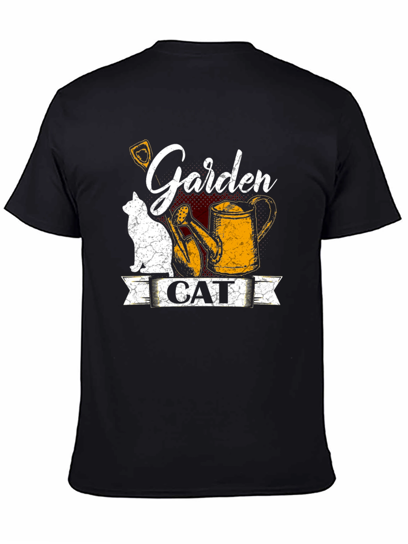 Black Garden Cat Graphic T-Shirt view 4