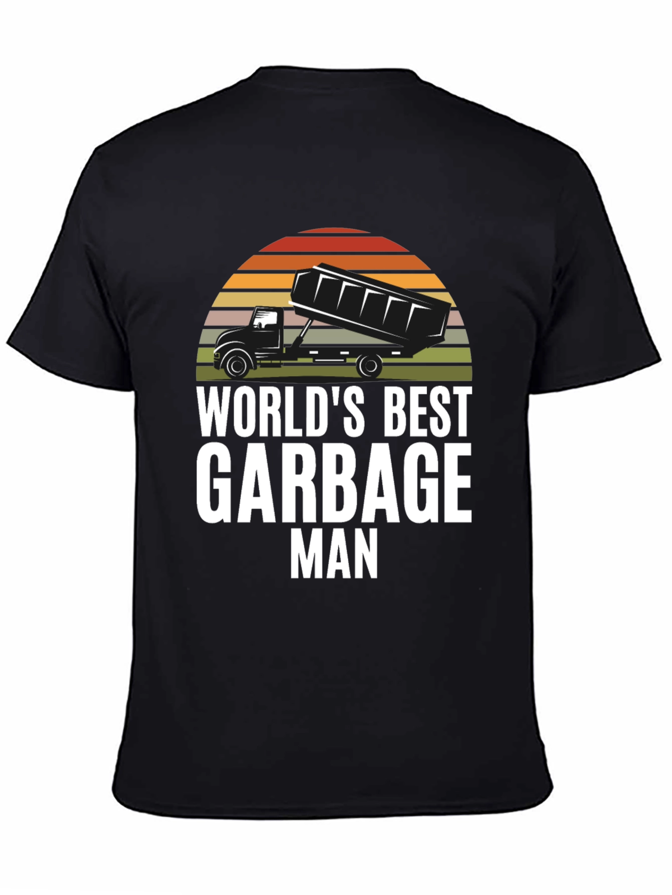 Black World's Best Garbage Man Black Graphic T-Shirt view 4