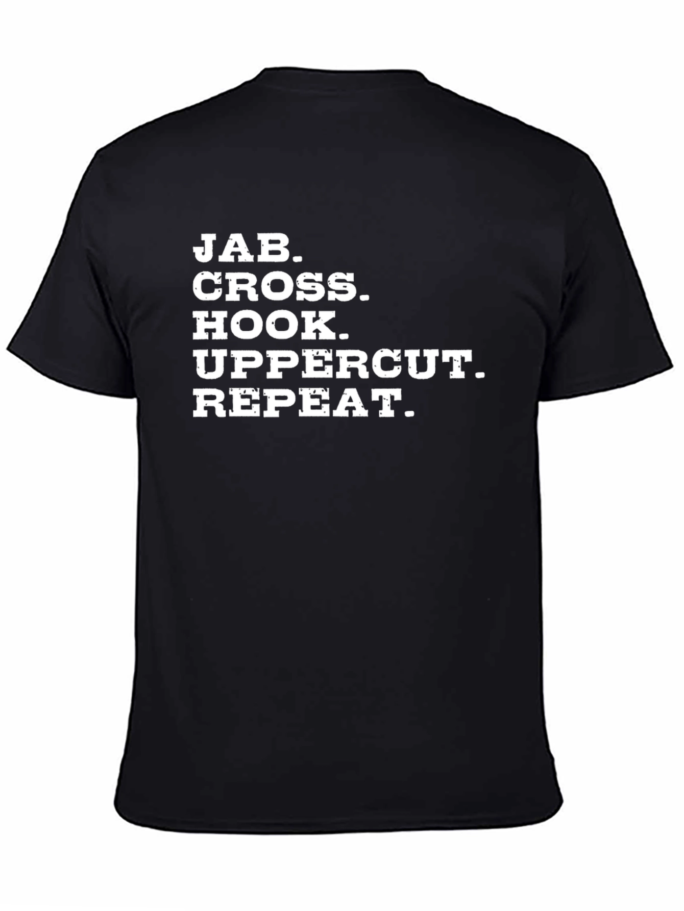 Black Jab Cross Hook Uppercut Repeat Black T-Shirt view 4
