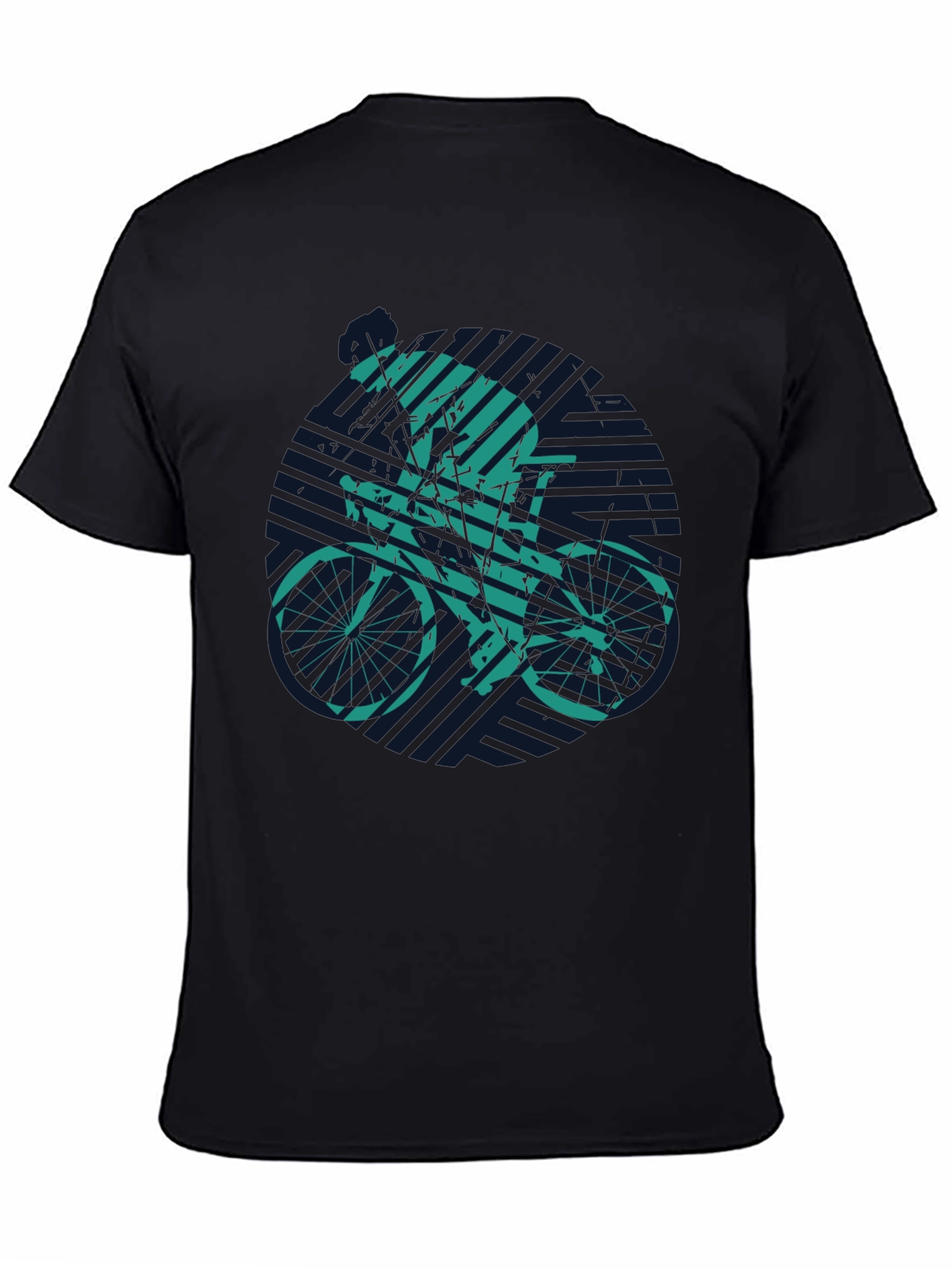 Black Cyclist Graphic Tee - Black Cotton Blend view 4