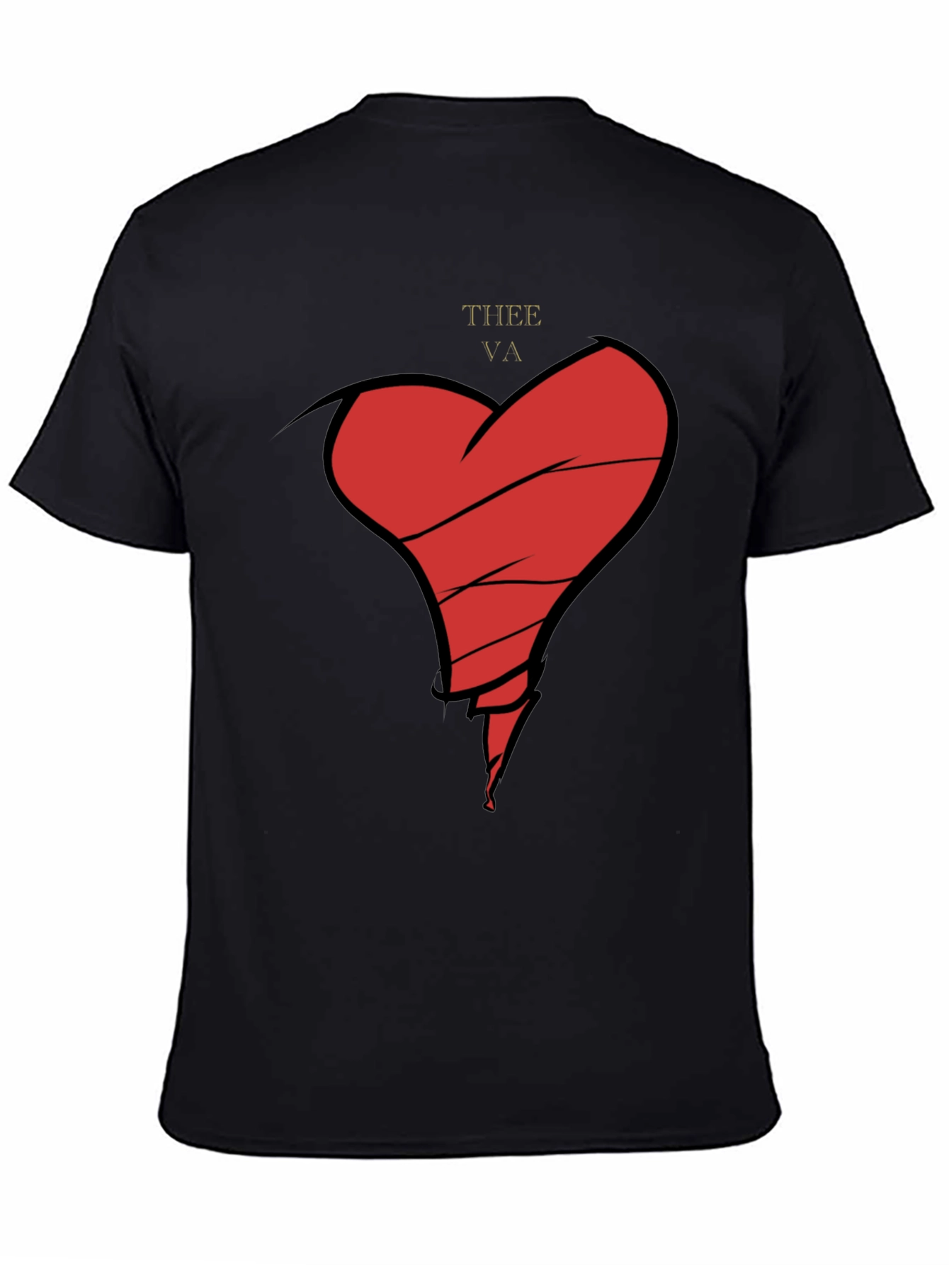 Black Broken Heart Graphic Tee - Men's Black T-Shirt view 4