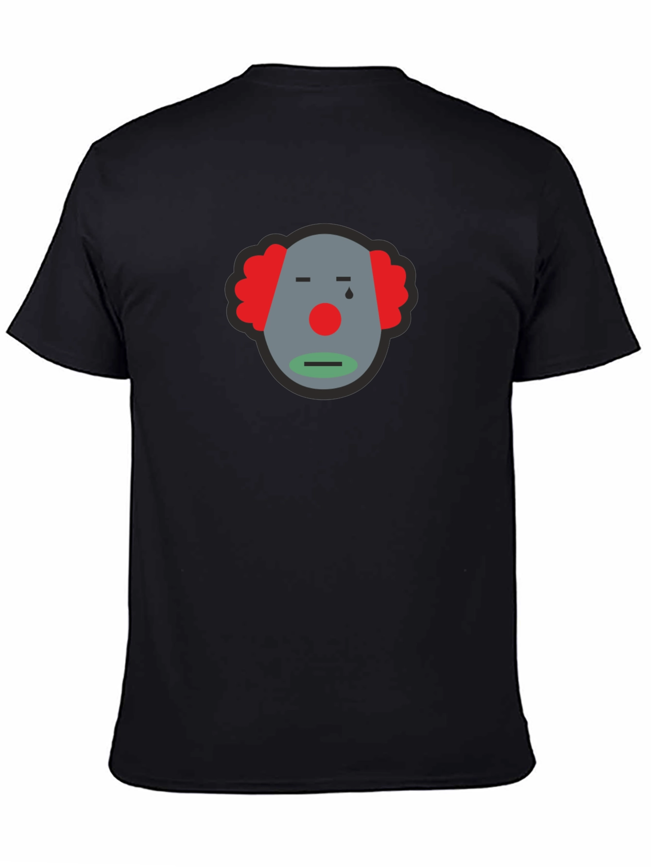 Sad Clown Graphic Tee - Unisex Black Cotton T-Shirt - 4