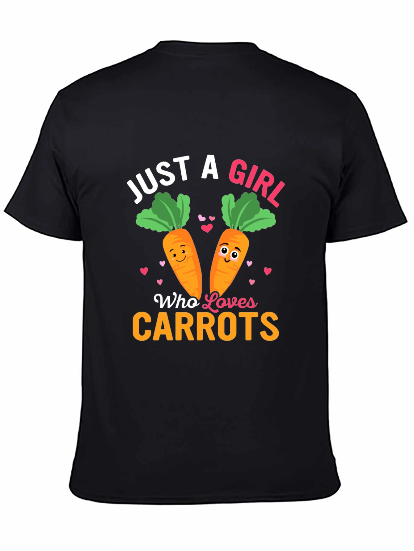 Black Just a Girl Who Loves Carrots Graphic Tee view 4